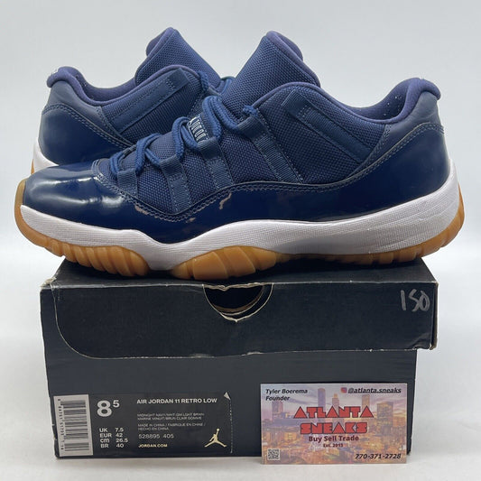 Size 8.5 - Air Jordan 11 Retro Low Navy Gum White (528895-405)