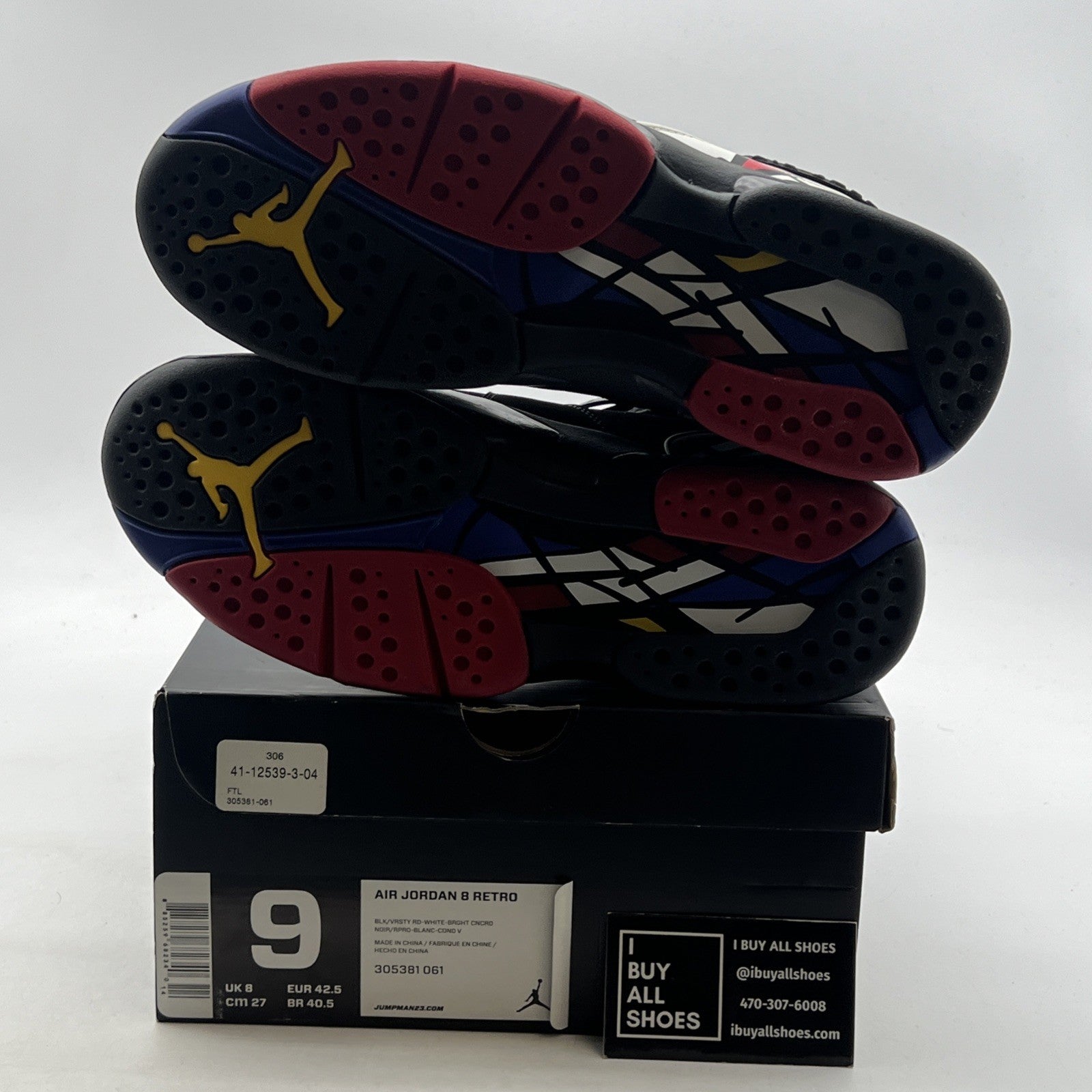 Size 9 - Air Jordan 8 Retro 2013 Playoff (305381-061)