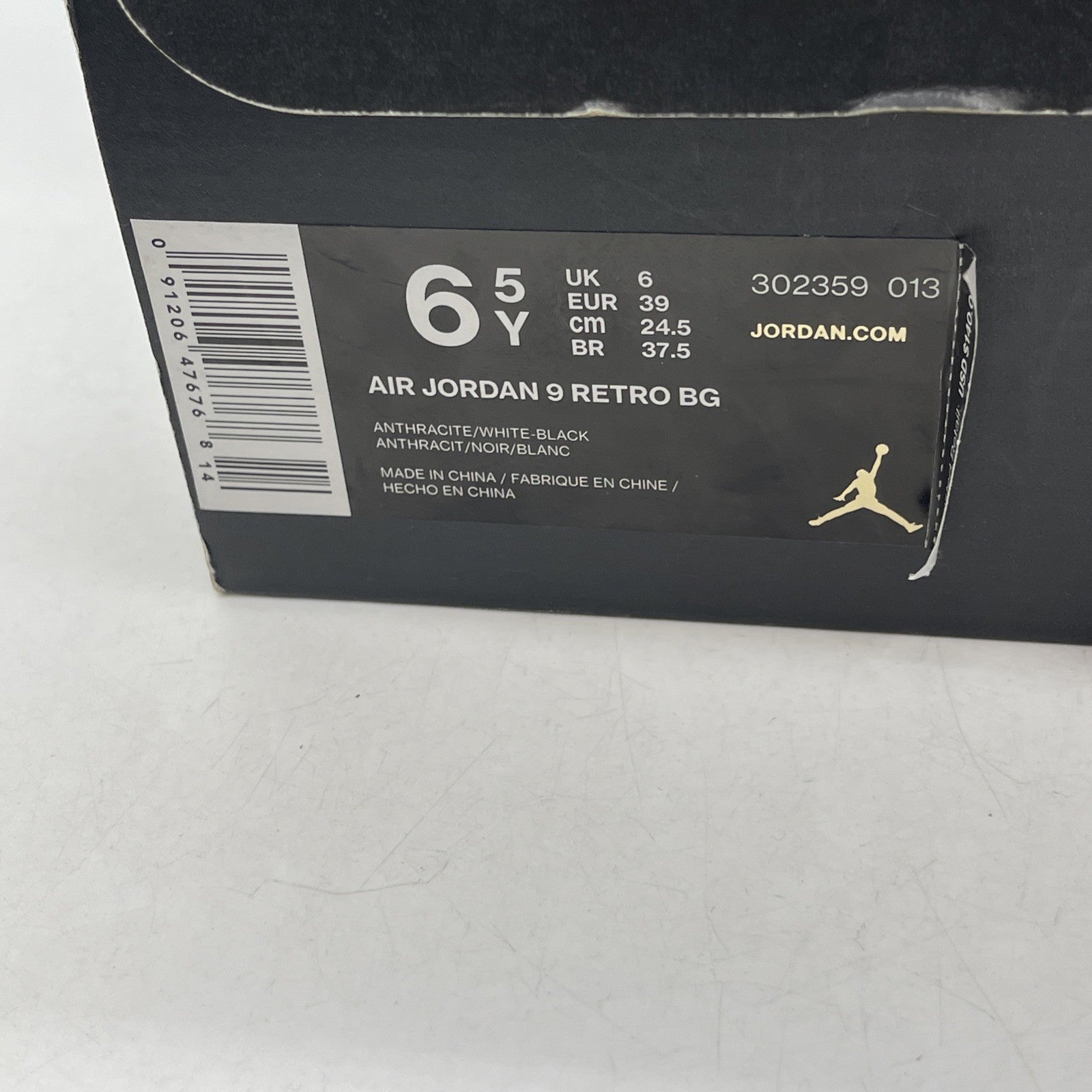 Size 6.5 (GS) - Air Jordan 9 Retro Mid Anthracite 2015 (302359-013)