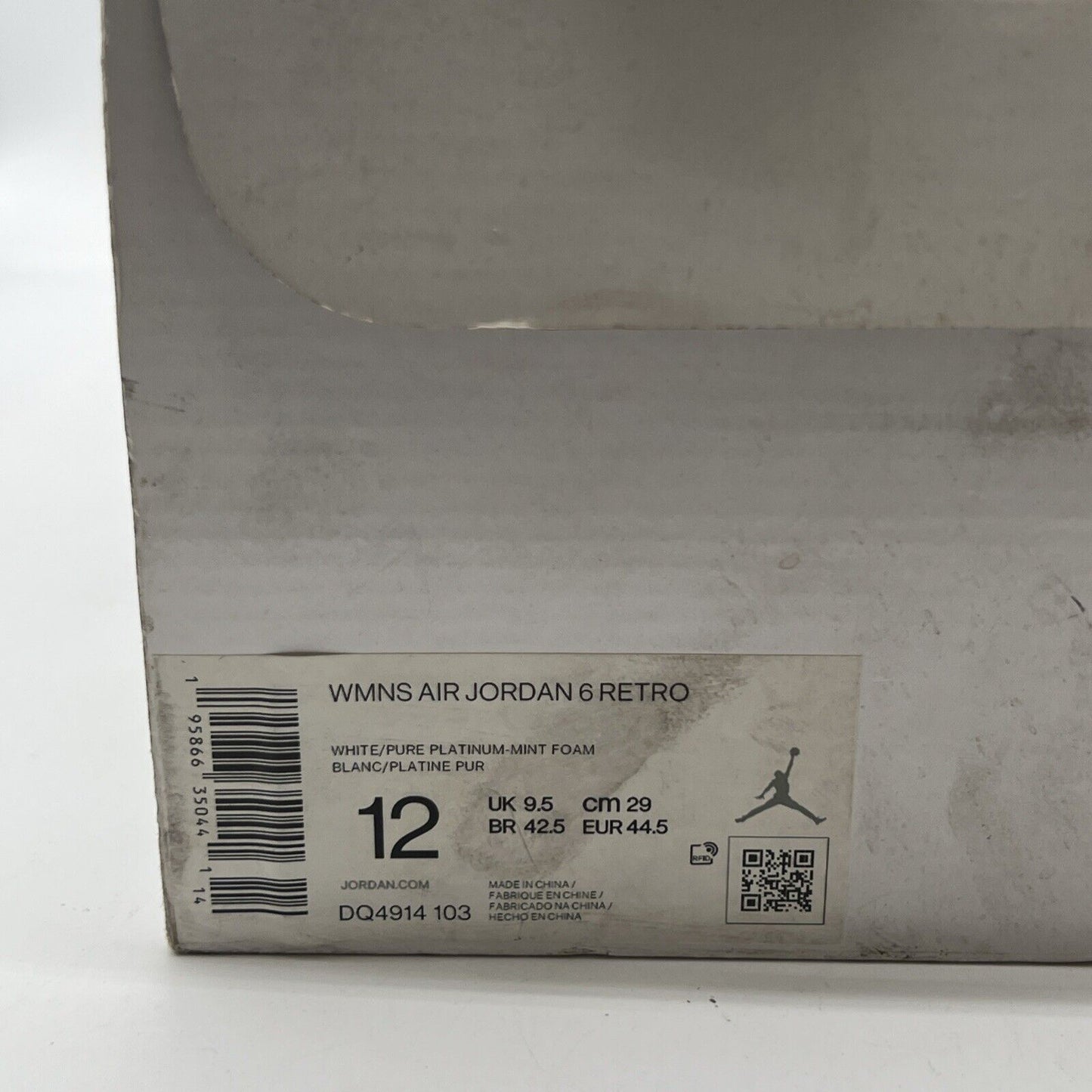 Size 12 - Air Jordan 6 Retro Mint Foam W (DQ4914-103)