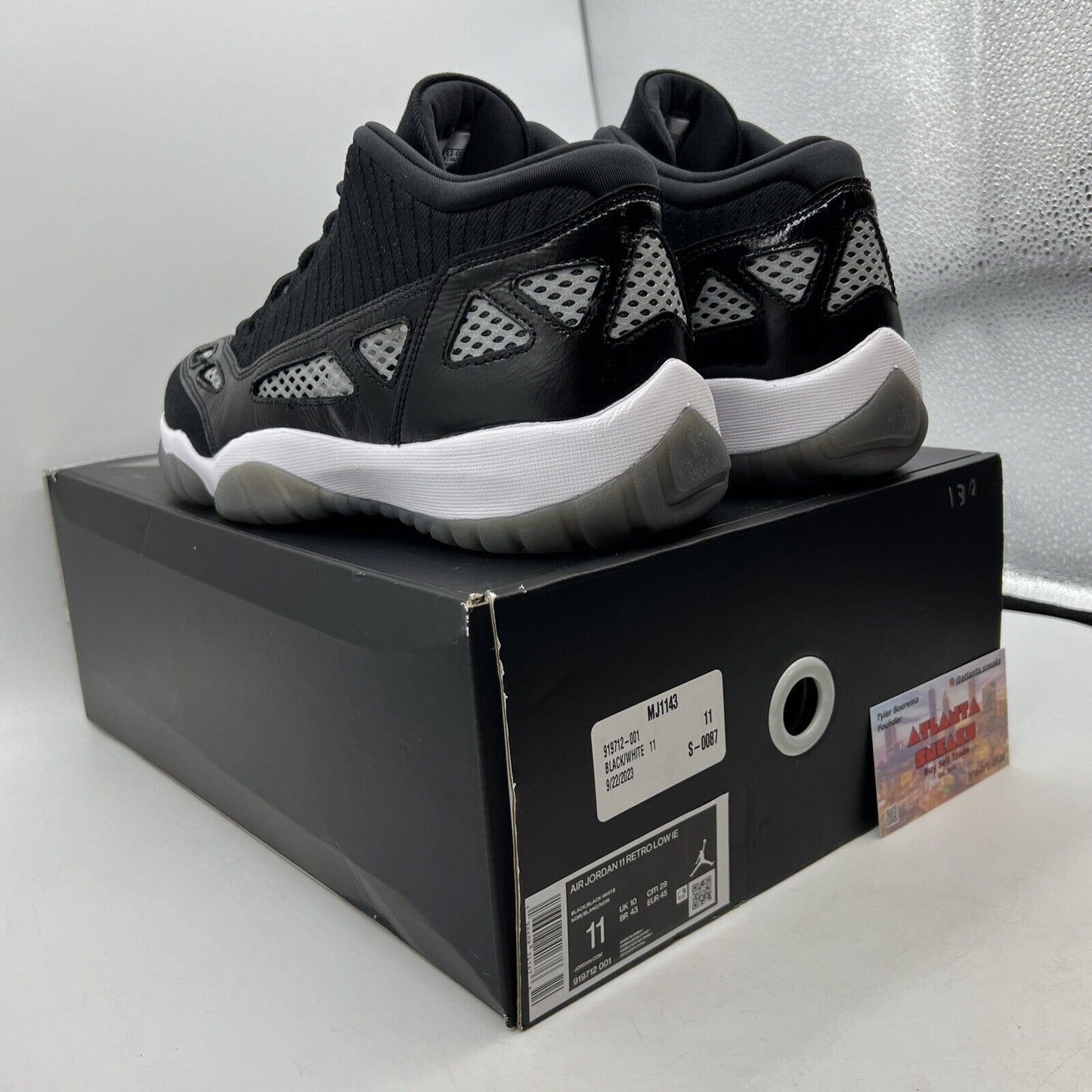 Size 11 - Air Jordan 11 Retro IE Low Black White (919712-001)