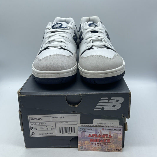 Size 8.5 - New Balance 550 White Navy Leather Grey Suede (BB550WA1)