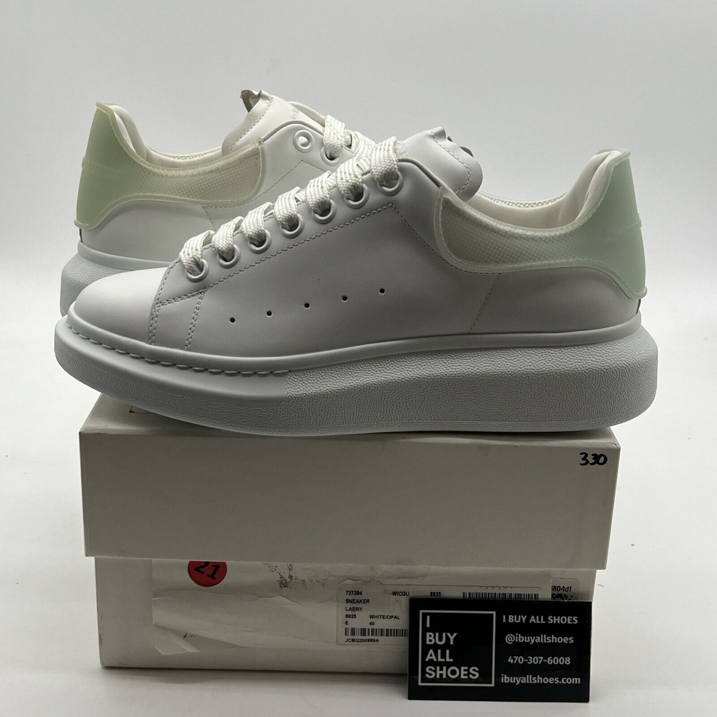 Size 9.5 - Alexander McQueen Men's Oversized Sneakers White/Opal