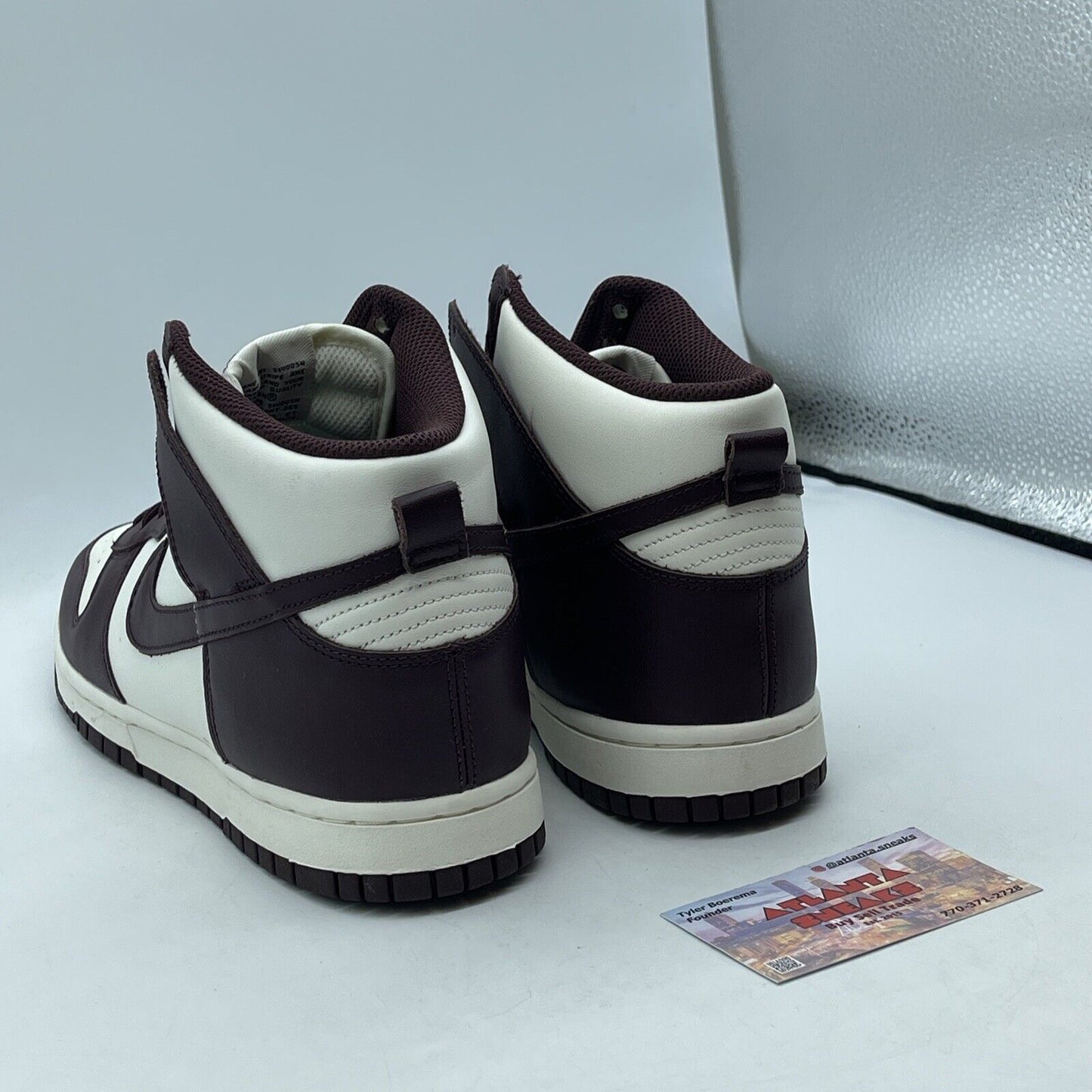 Size 9.5W- Nike Dunk High Burgundy Crush White Leather (DD1869-601)