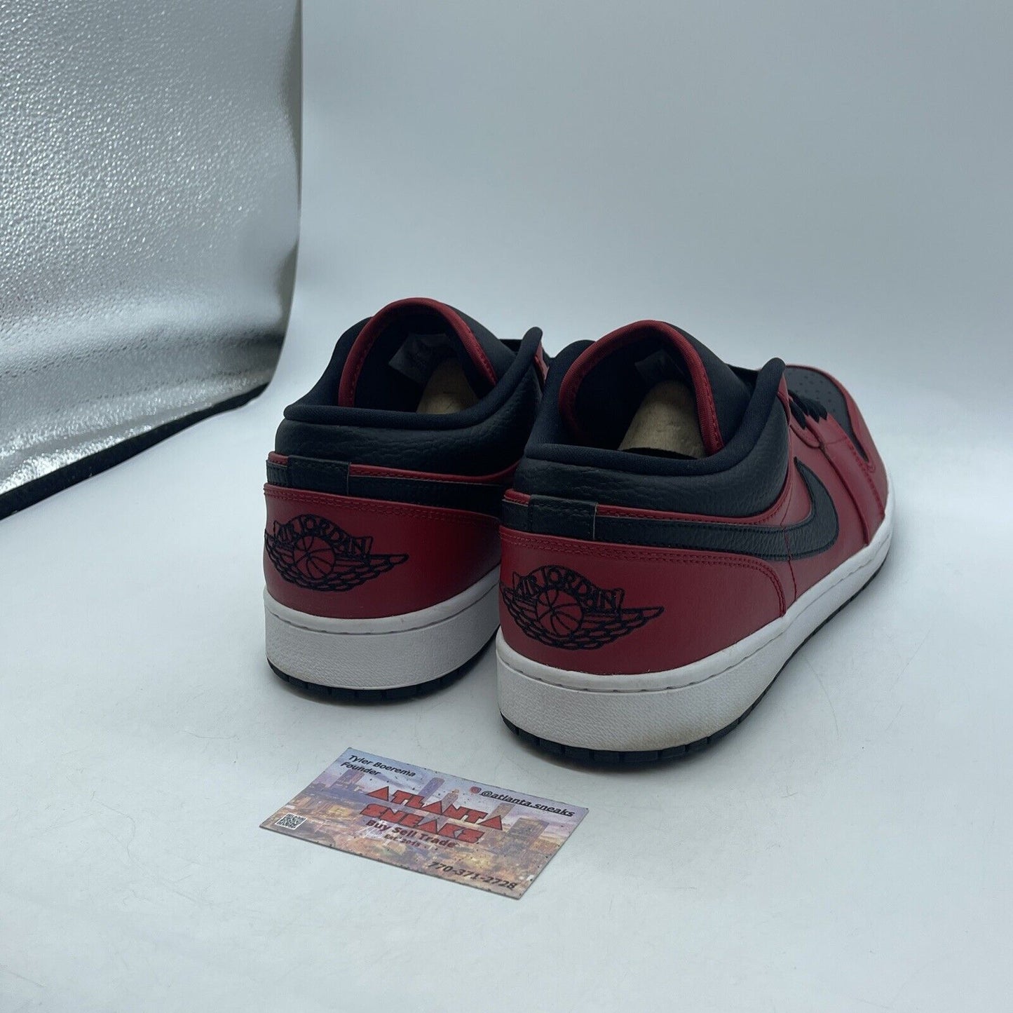 Size 12 - Air Jordan 1 Low Reverse Bred Red Black White Leather (553558-605)