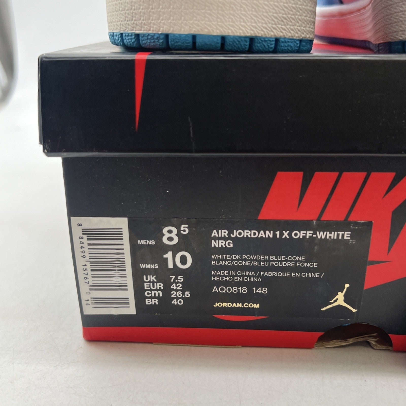 Size 8.5 - Air Jordan 1 Retro OG x Off-White High UNC (AQ0818-148)