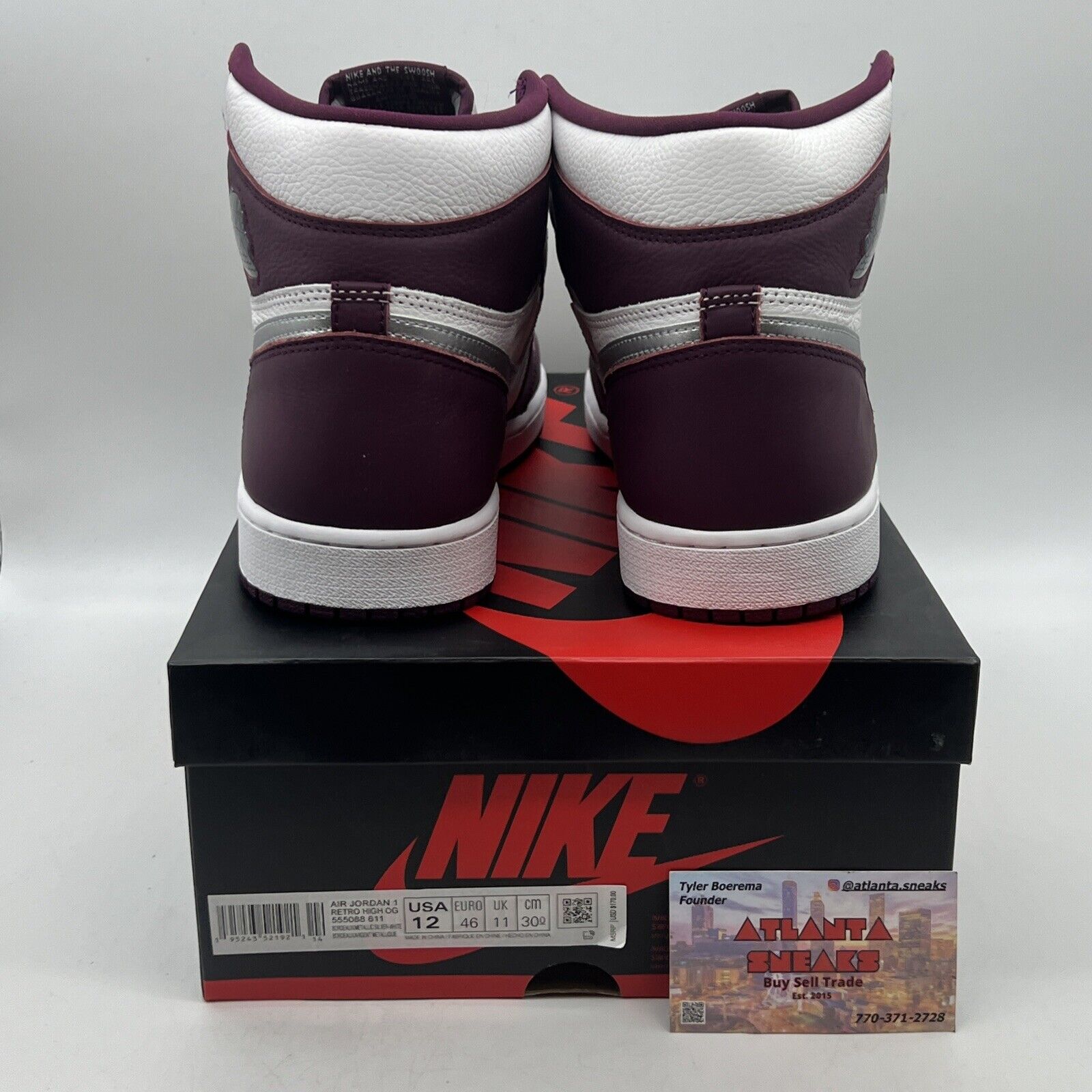 Size 12 - Jordan 1 Retro High OG Bordeaux Brand New Og All