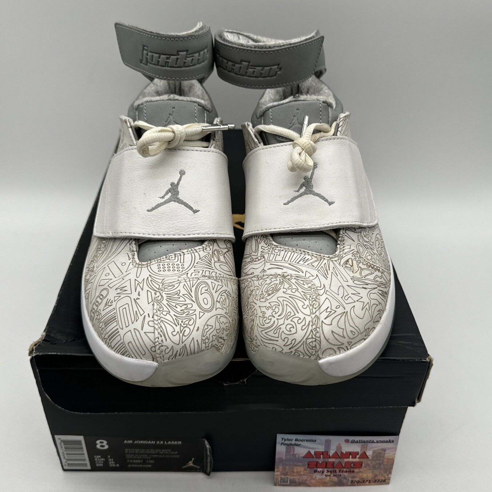 Size 8 - Jordan 20 Retro Laser 2015 White Icy Sole Gold Silver 3m Reflective