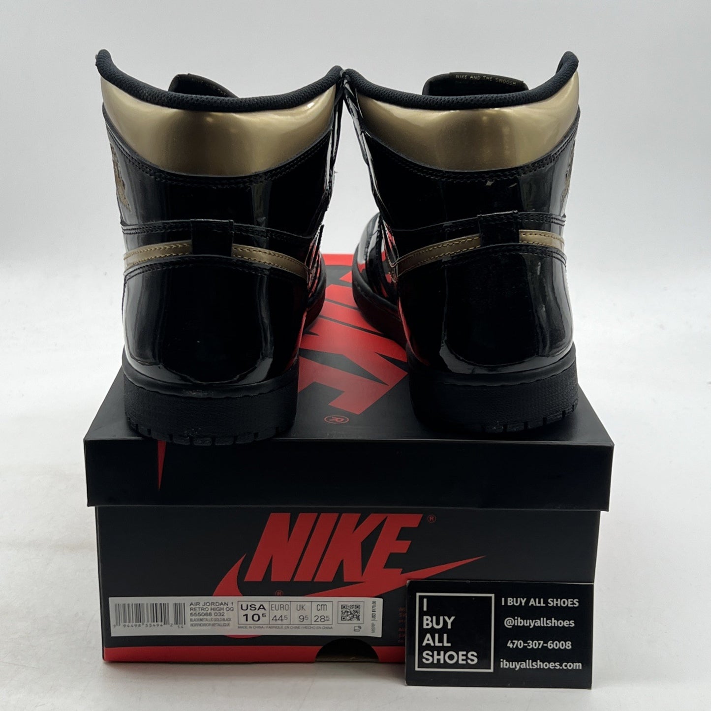 Size 10.5 - Air Jordan 1 Black 2020 (555088-032)