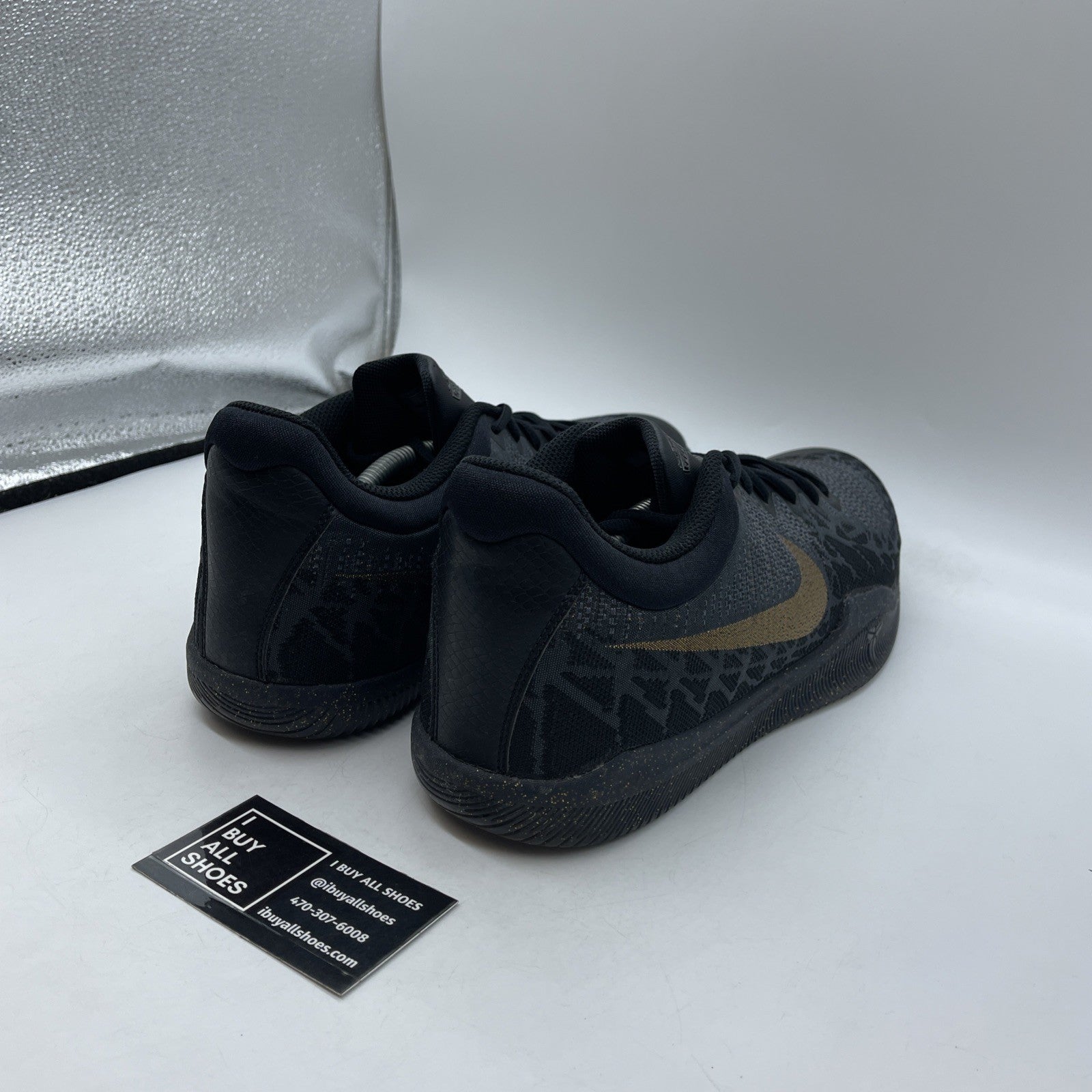 Size 14 - Nike Mamba Rage Gold Stars Black Suede Leather (908972-099)