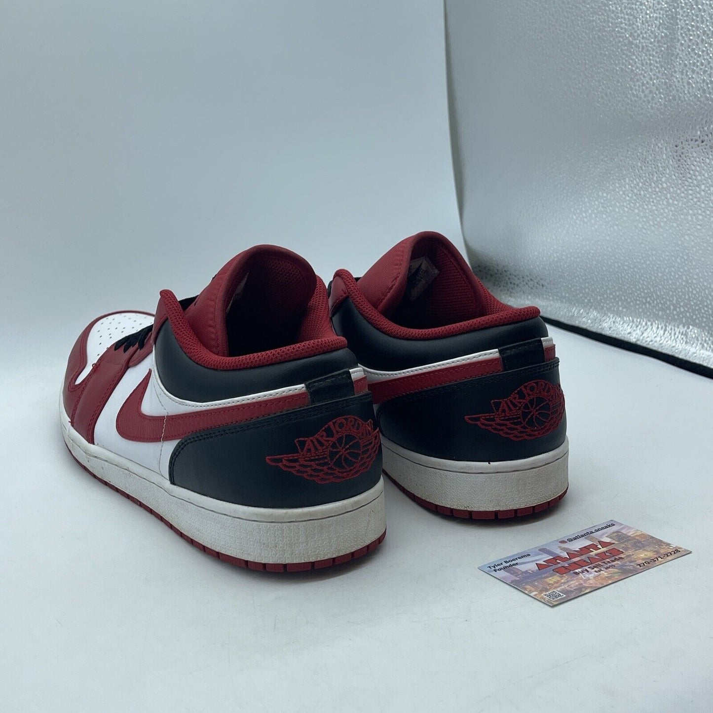 Size 14 - Jordan 1 Low Reverse Black Toe Red White Leather (553558-163)