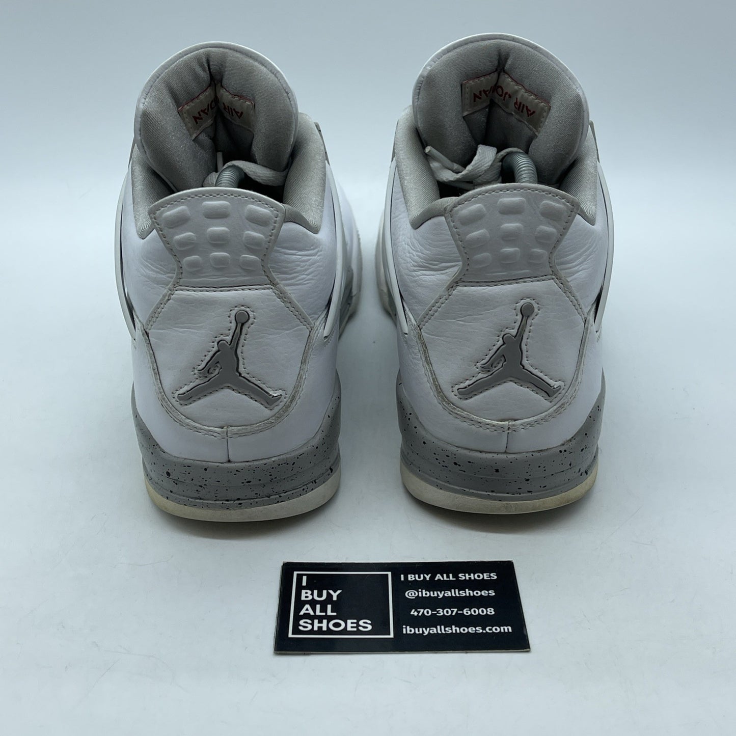 Size 9.5 - Jordan 4 Retro Mid White Oreo Red Grey Leather (CT8527-100)