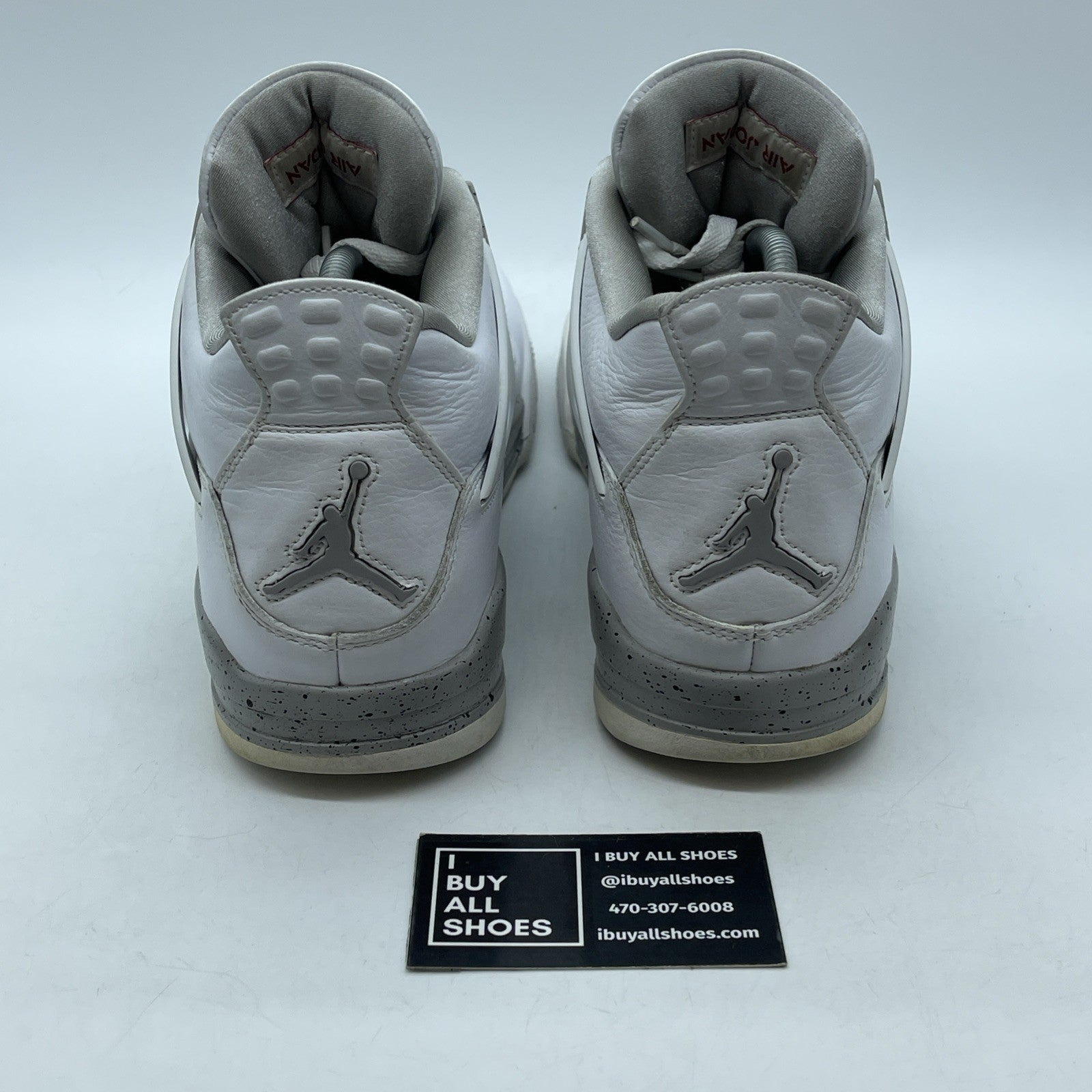 Size 9.5 - Jordan 4 Retro Mid White Oreo Red Grey Leather (CT8527-100)