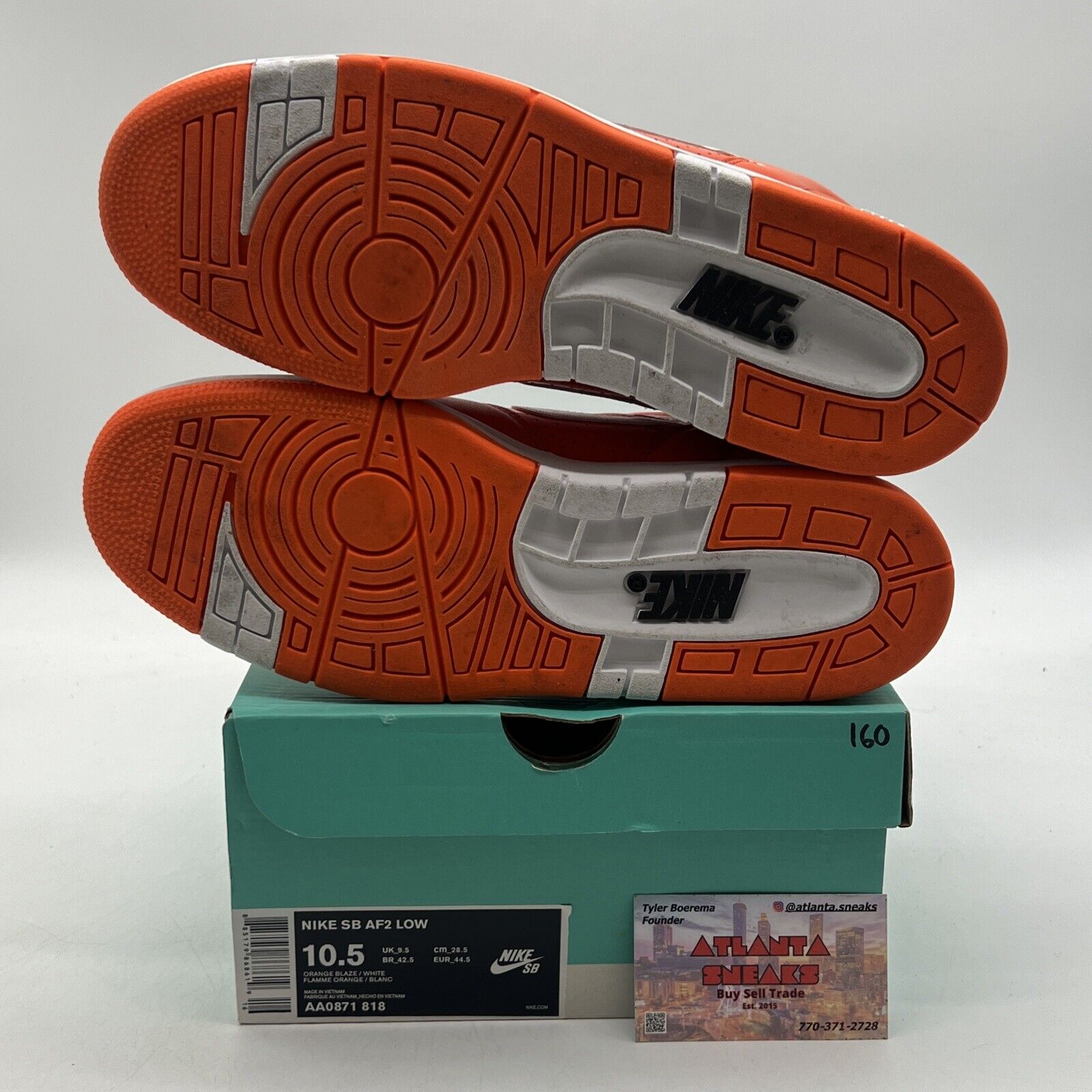 Size 10.5 - Nike Supreme x Air Force 2 Orange Leather (AA0871-818)