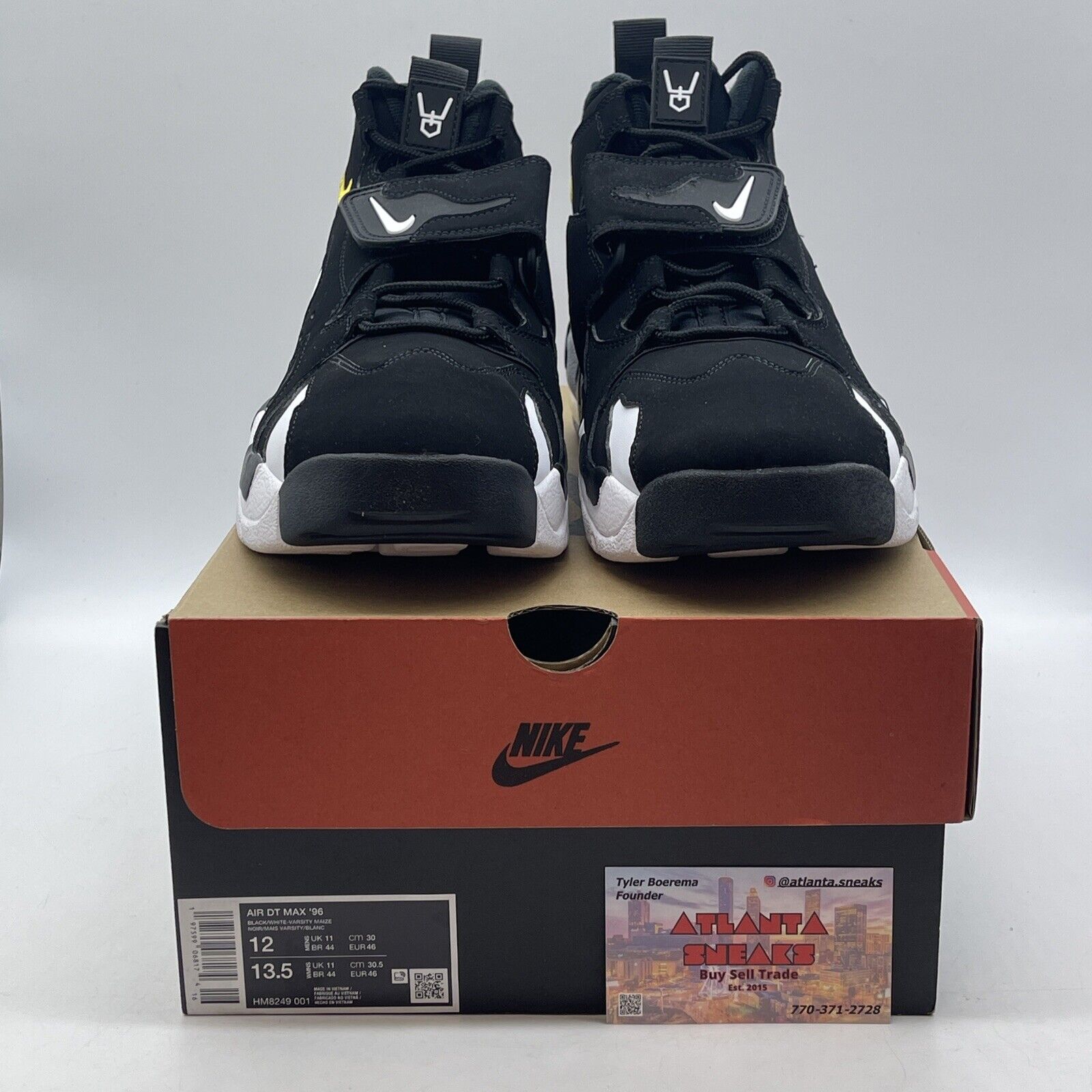 Size 12 -  Air Dt Max ‘96 Black White 2024 Yellow Suede Leather  (HM8249-001)