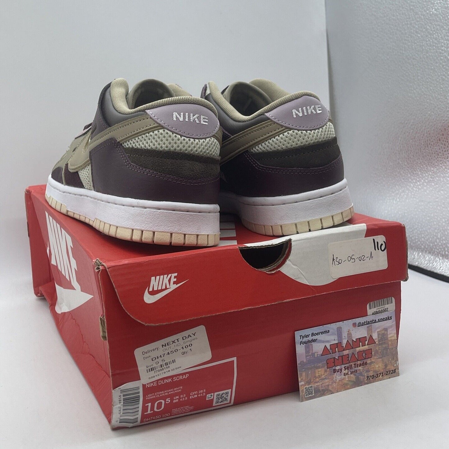 Size 10.5 - Nike Dunk Scrap Latte Purple Brown Suede Leather (DH7450-100)