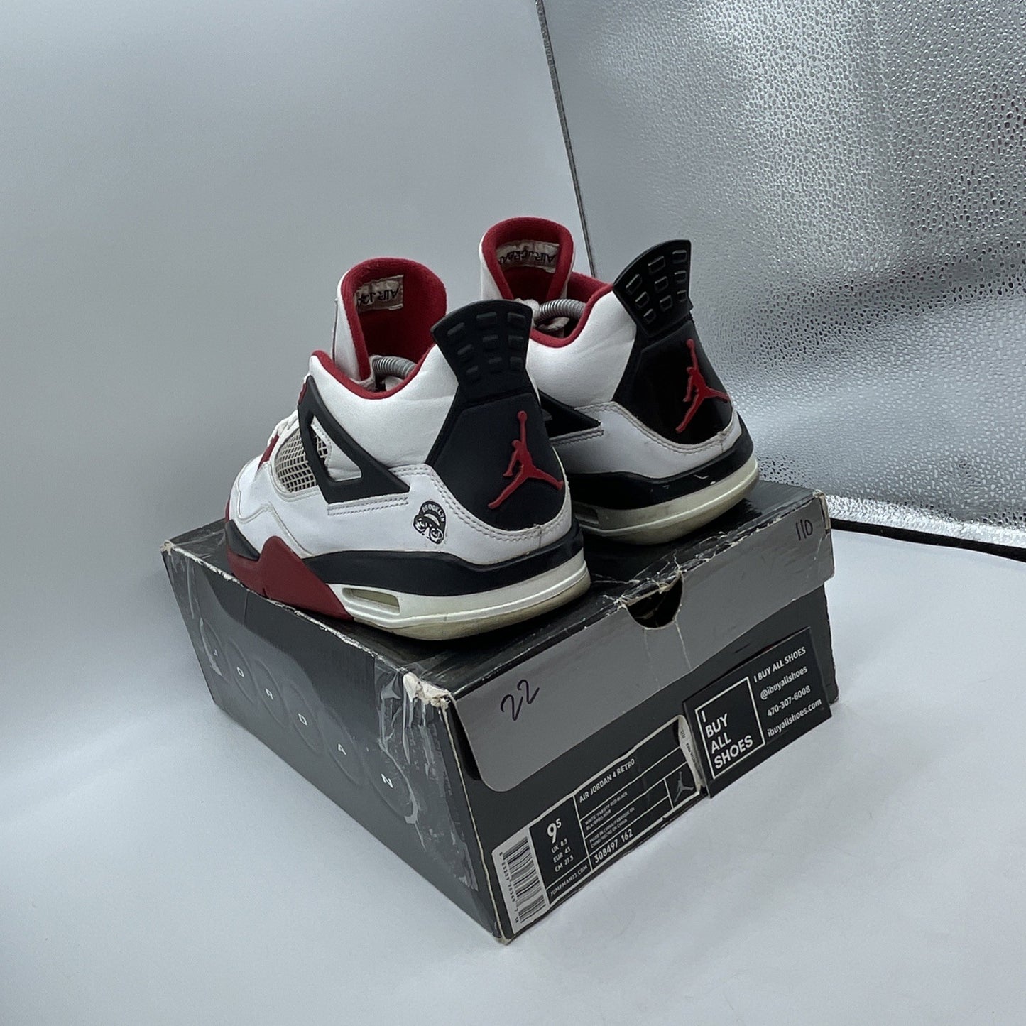 Size 9.5 - Air Jordan 4 Retro Mars Blackmon White Red Leather (308497-162)