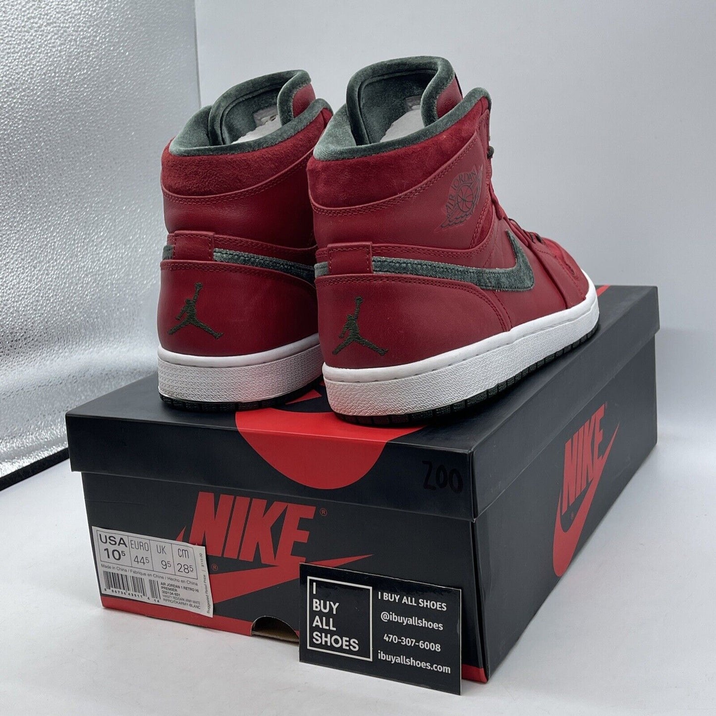 Size 10.5 - Air Jordan 1 Retro Premier 2013 High Gucci Red Green (332134-631)