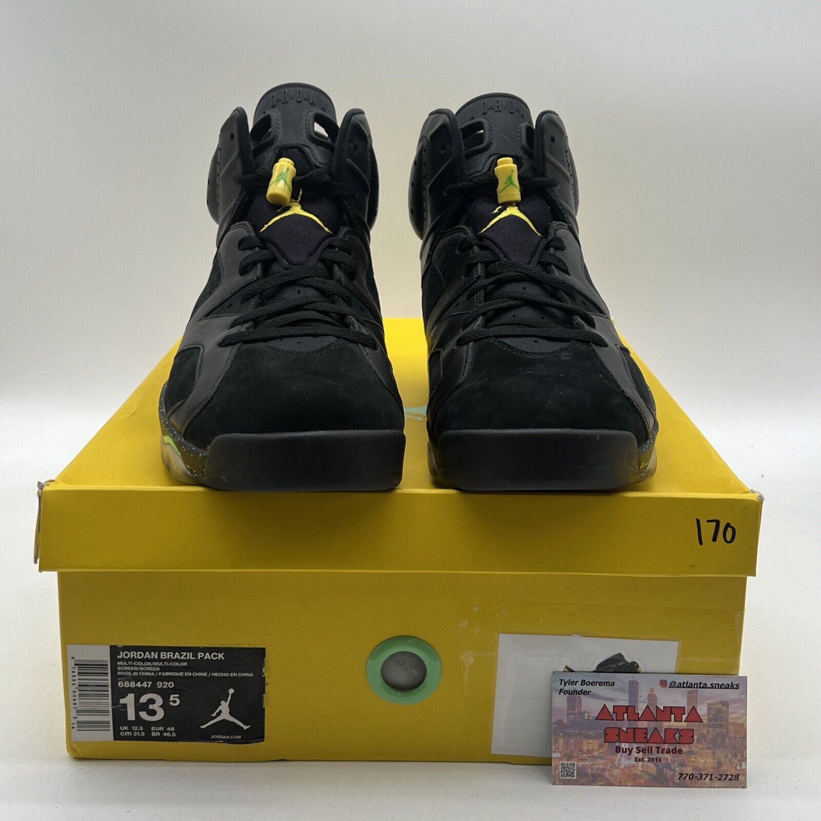 Size 13.5 - Air Jordan 6 Retro x CP3.III Brazil Pack Black Yellow (688446-020)