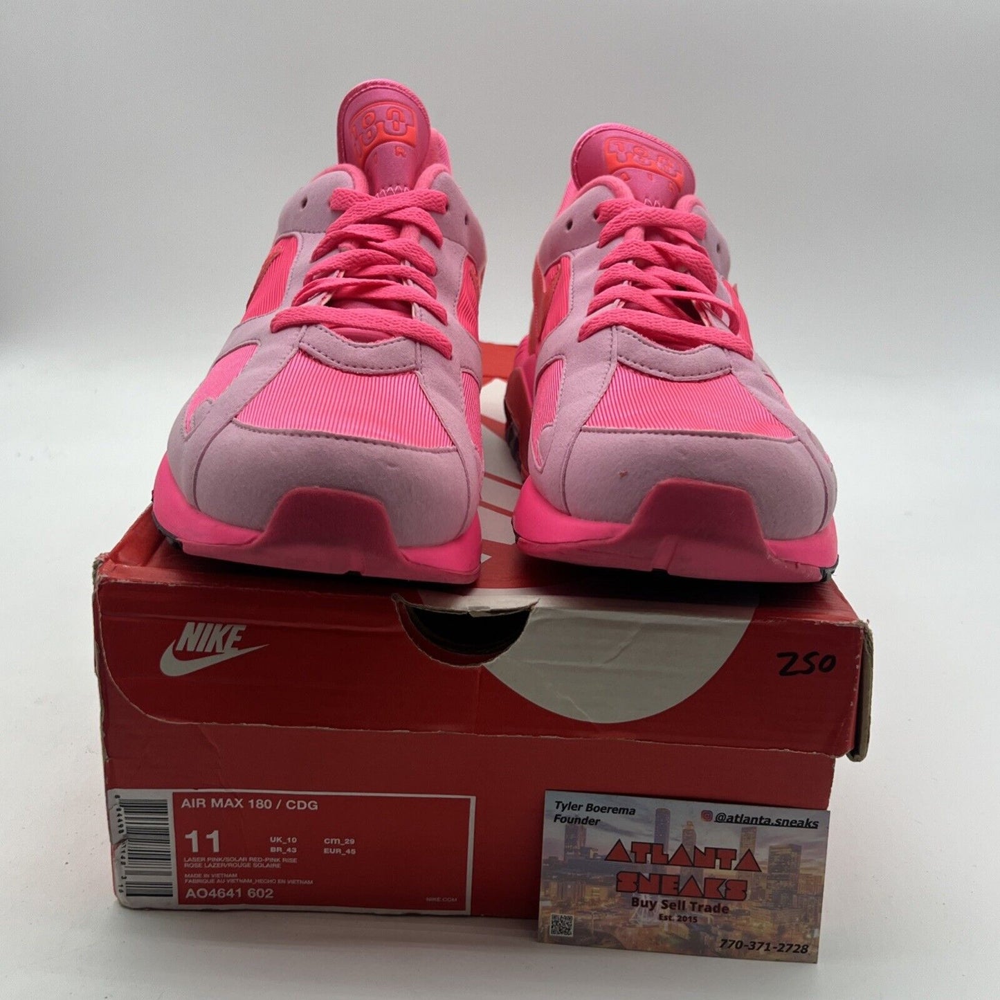 Size 11 - Nike Comme des Garçons x Air Max 180 Triple Pink (AO4641-602)
