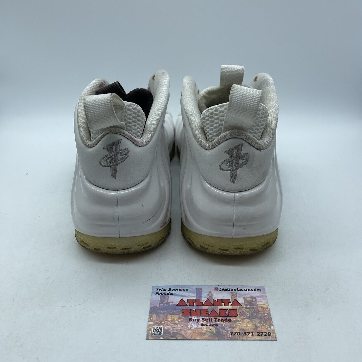 Size 9.5 - Nike Air Foamposite One White Out Silver Suede Leather (314996-100)