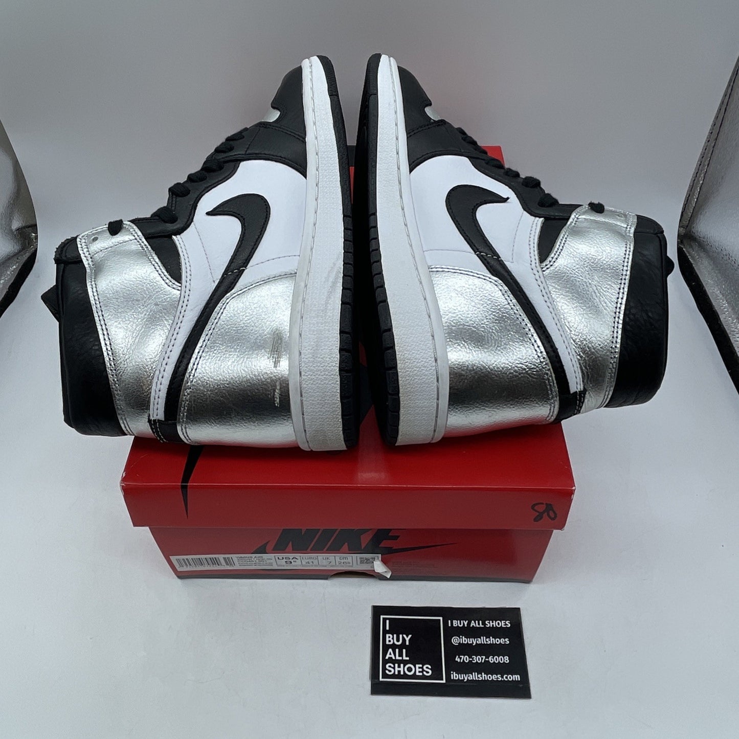 Size 9.5 - Air Jordan 1 High OG Metallic Silver (CD0461-001)