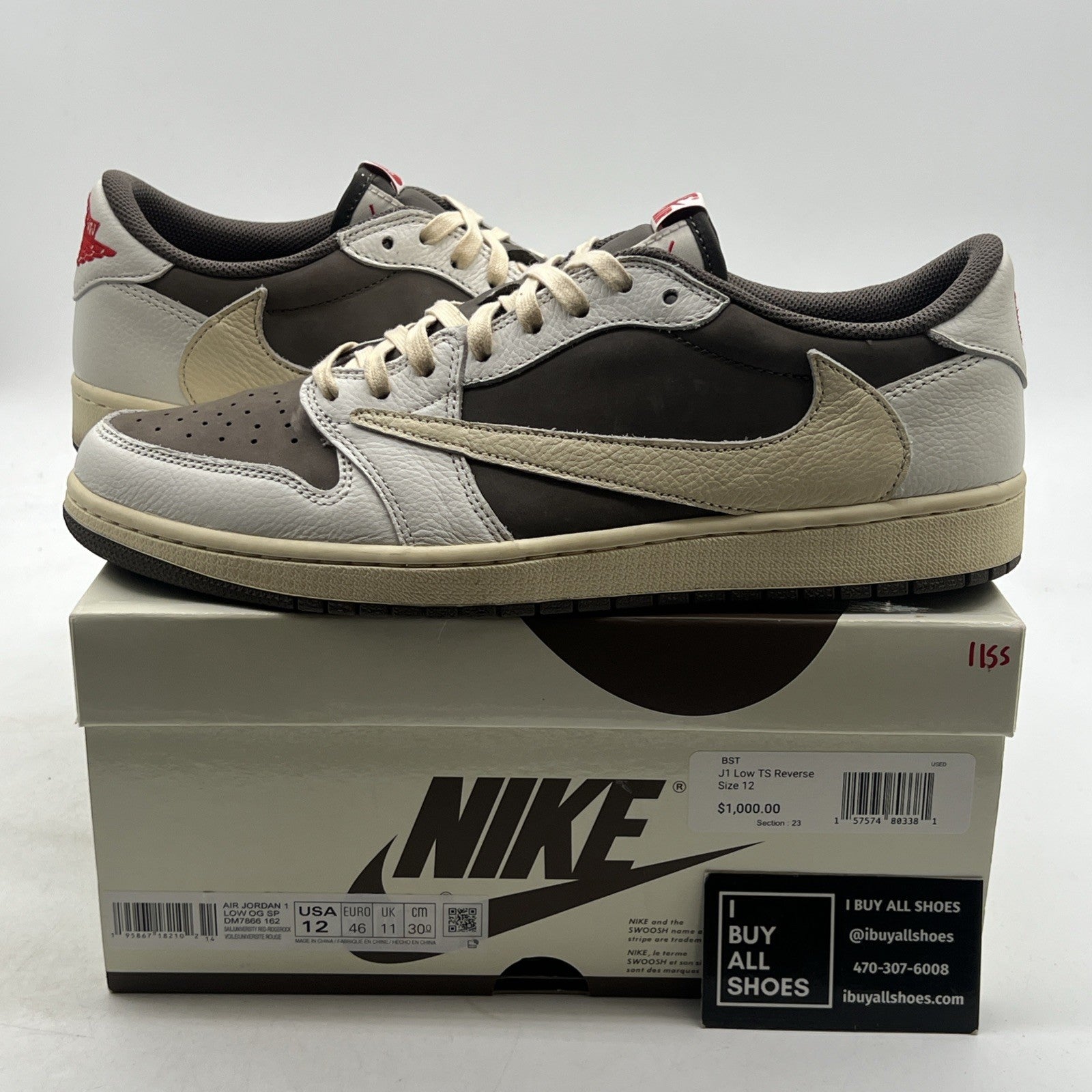 Size 12 - Air Jordan 1 Low OG x Travis Scott Reverse Mocha (DM7866-162)