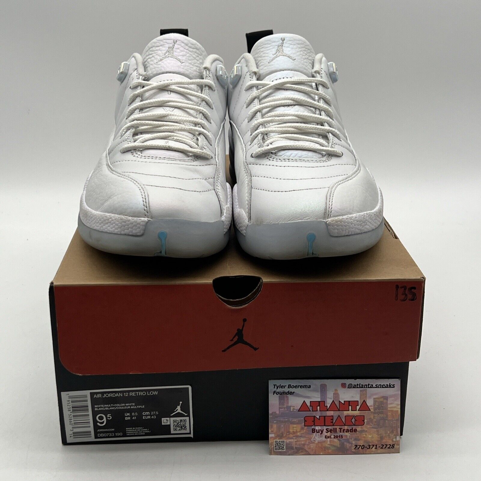 Size 9.5 - Air Jordan 12 Retro Low Easter White Leather Icey (DB0733-190)