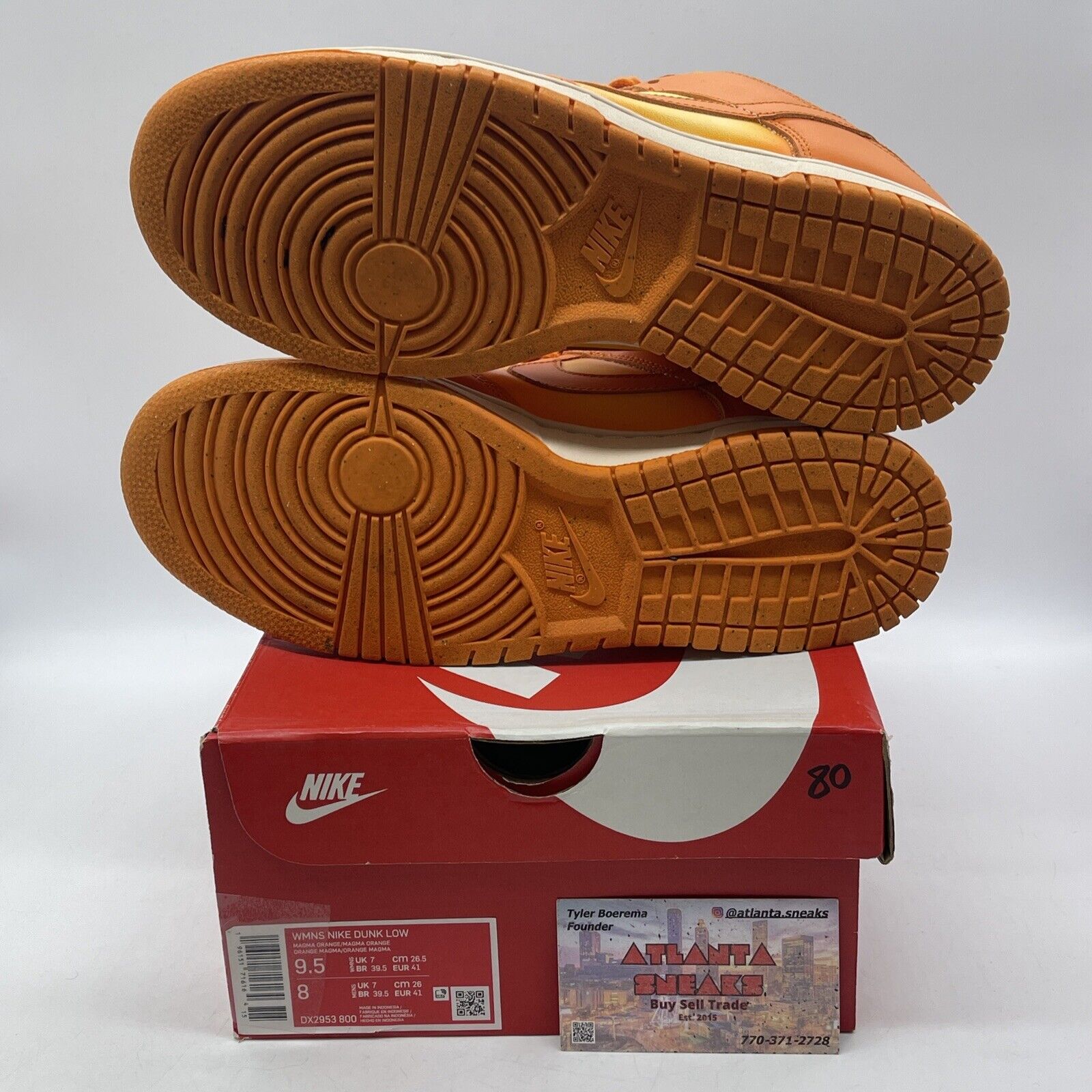 Size 9.5W - Nike Dunk Low Magma Orange White Tan Suede Leather (DX2953-800)