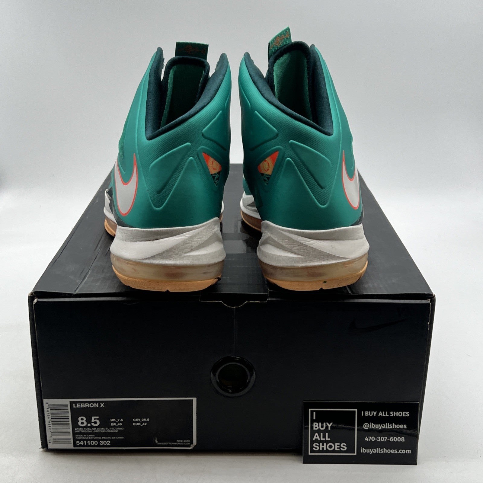 Size 8.5 - Nike LeBron 10 Miami Dolphins (541100-302)