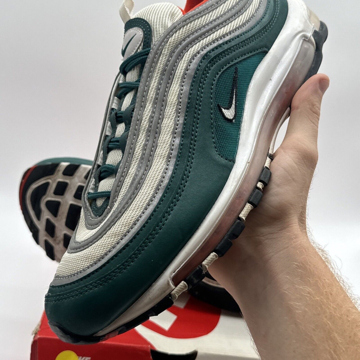 Size 12 - Nike Air Max 97 Miami Dolphins 2018 Rainforest Green Silver Reflective