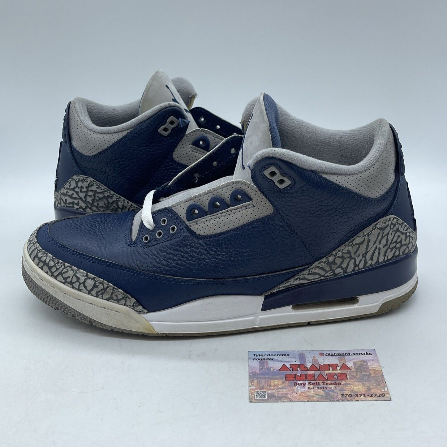 Size 12 - Jordan 3 Retro Georgetown Blue White Leather Grey Suede (CT8532-401)