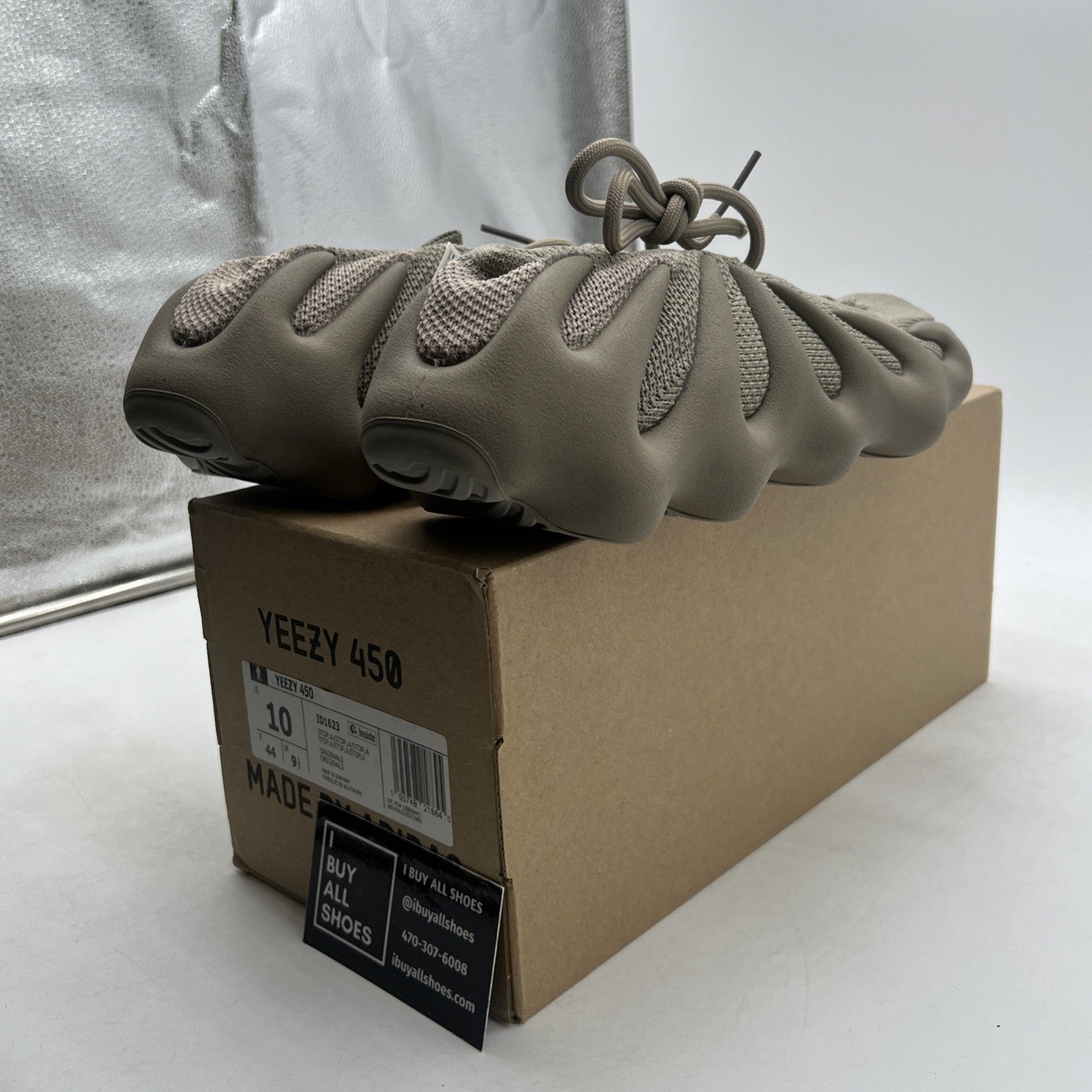Size 10 - Adidas Yeezy 450 Stone Flax Brown Suede (ID1623)