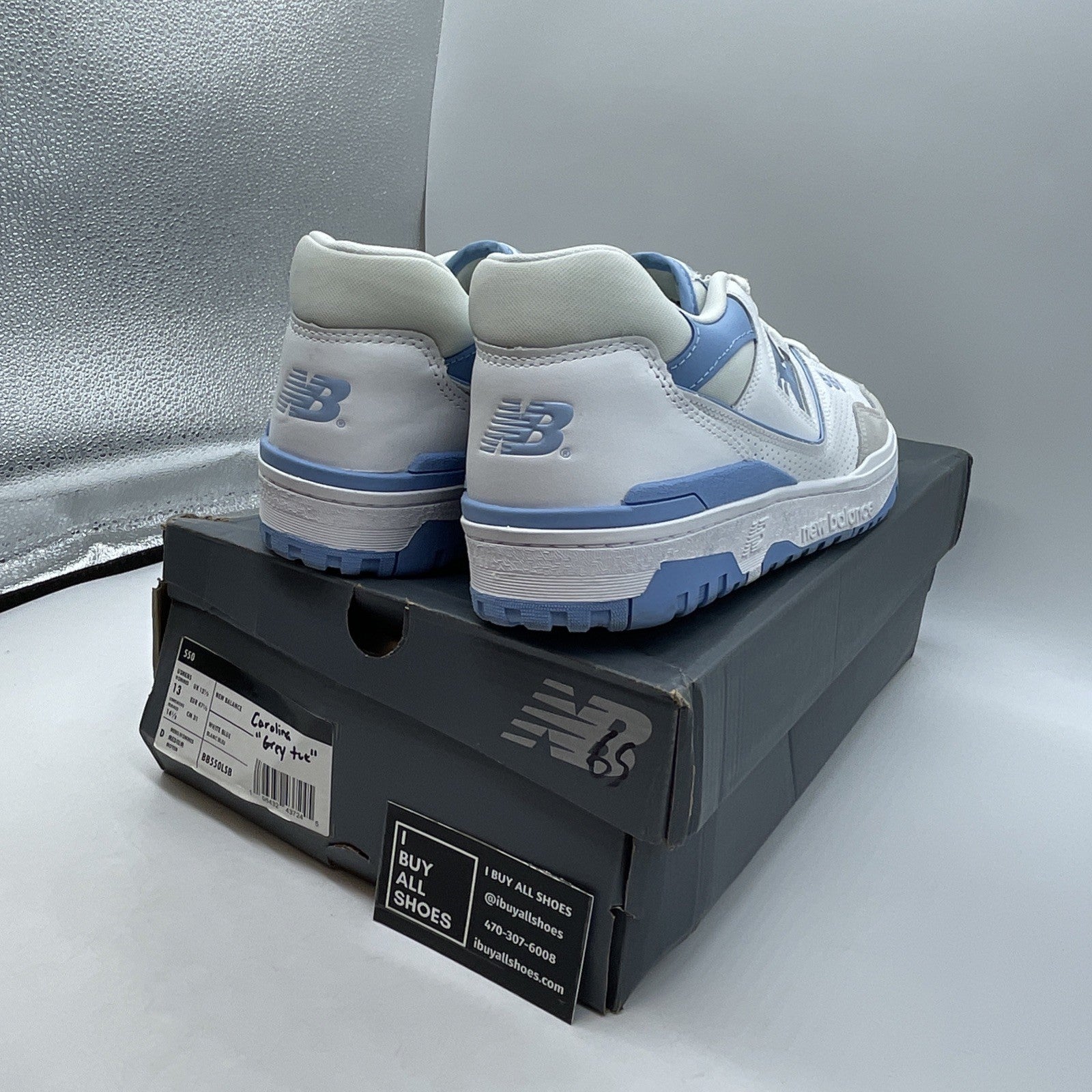 Size 13 - New Balance 550 White Blue Haze (BB550LSB)