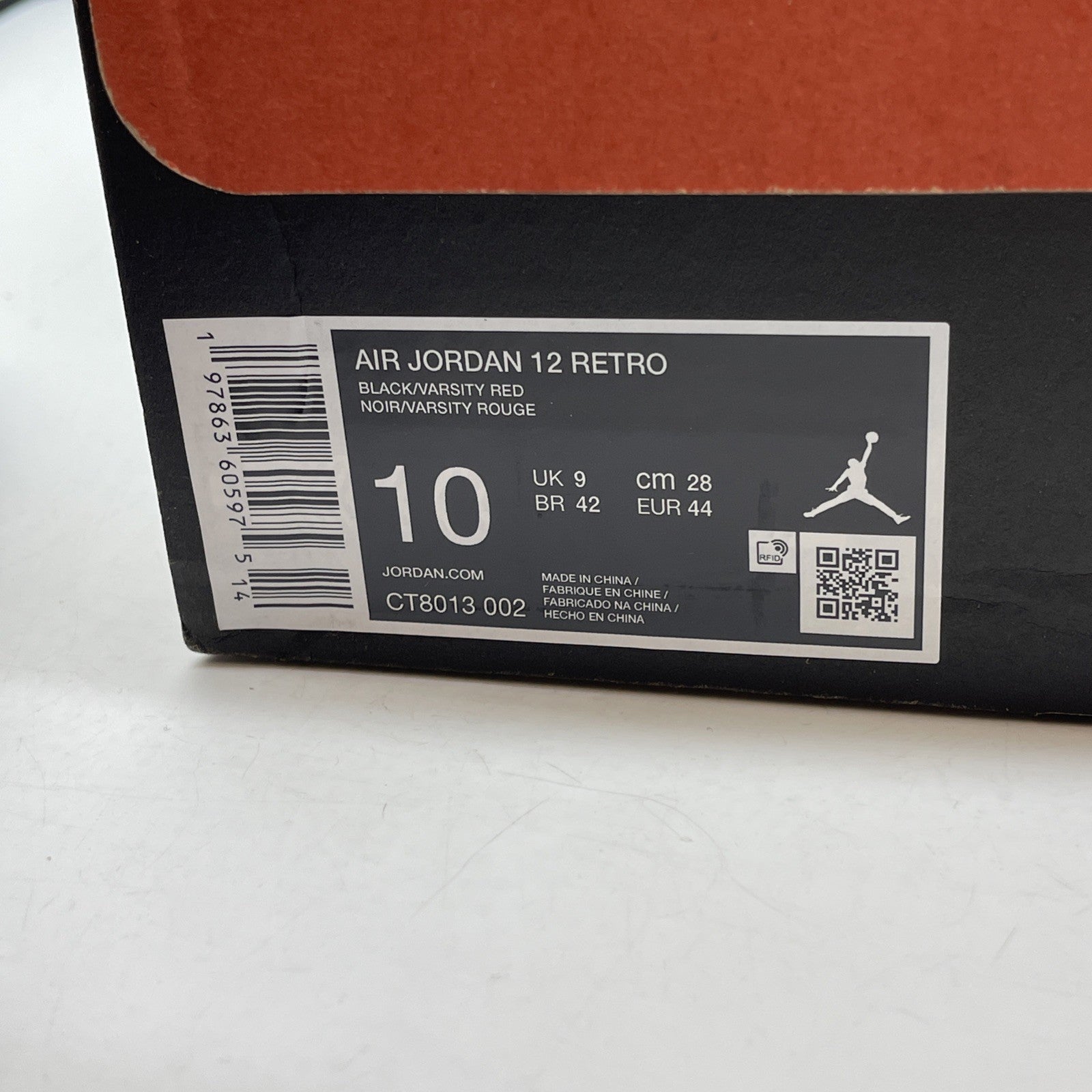 Size 10 - Air Jordan 12 Retro 2025 Flu Game Black Red Leather (CT8013-002)