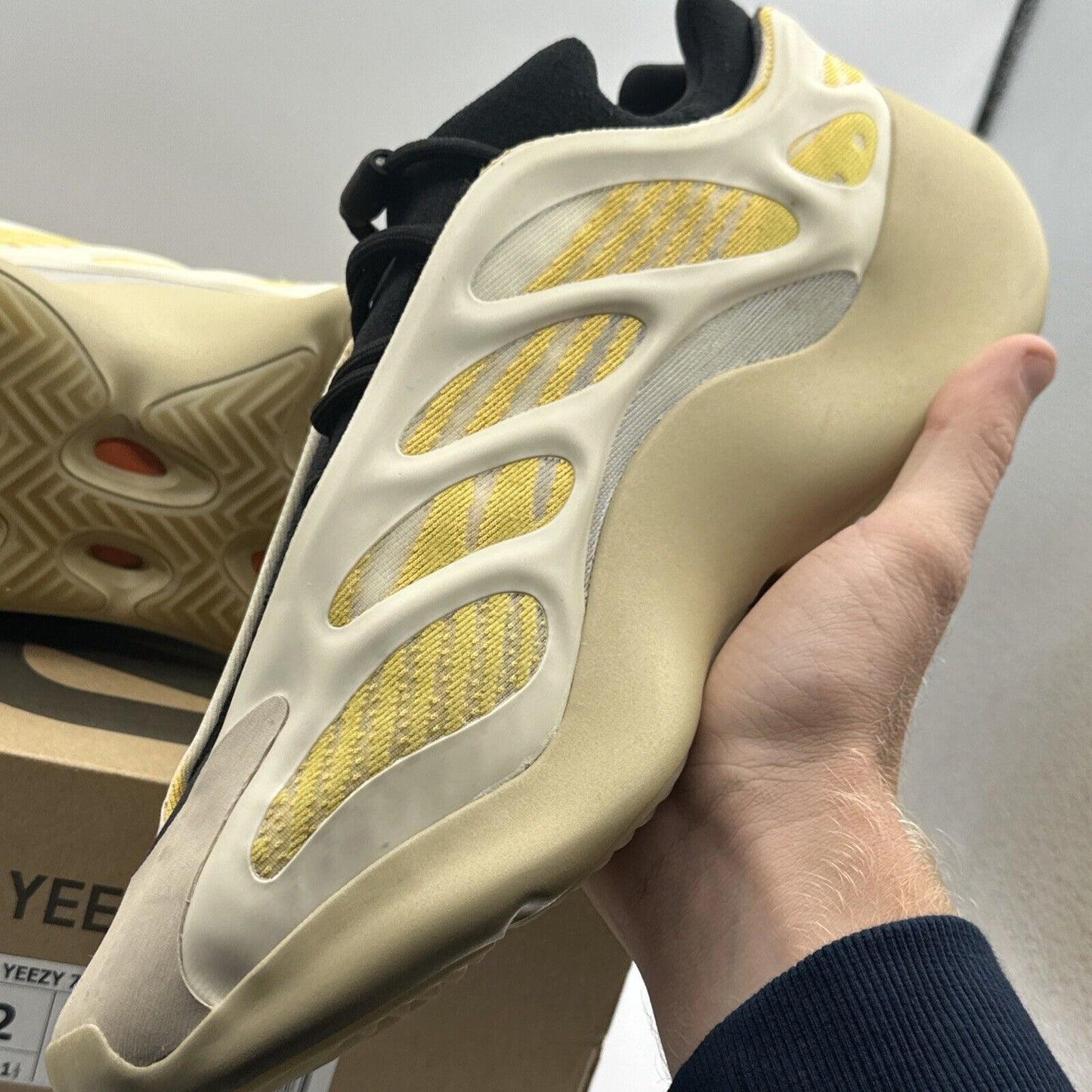 Size 12 - adidas Yeezy 700 V3 Safflower Vnds Yellow Black Beige Comfy Boost Kany
