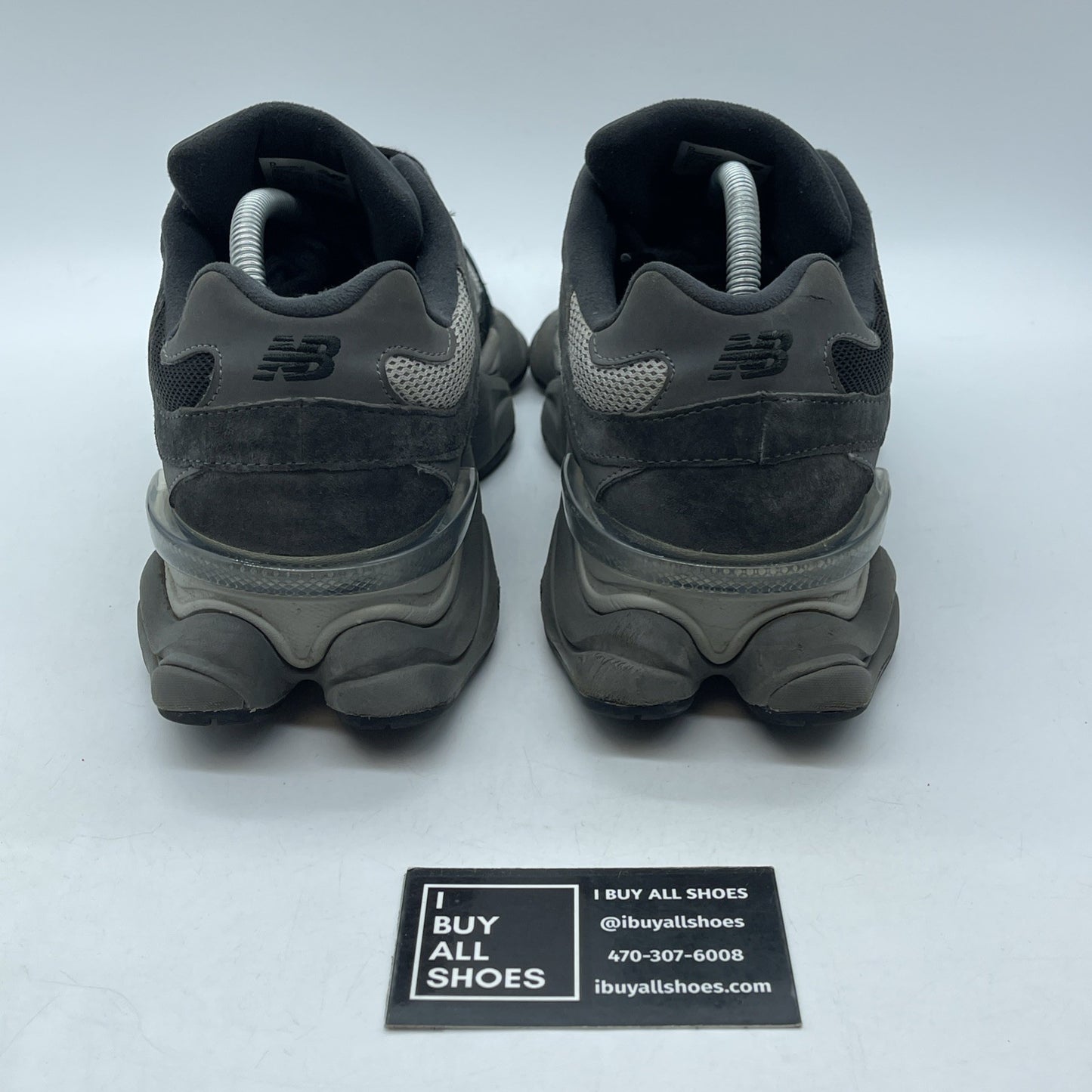Size 9.5 - New Balance 9060 Black Castlerock Grey Suede Leather (U9060BLK)