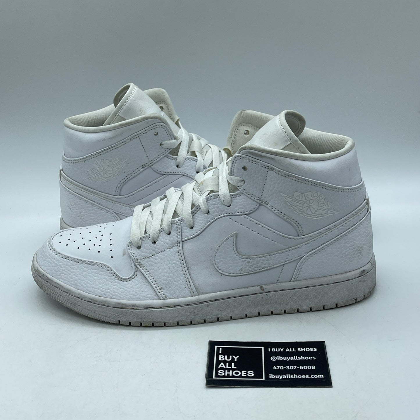 Size 10 - Jordan 1 Mid Triple White - 554724-130