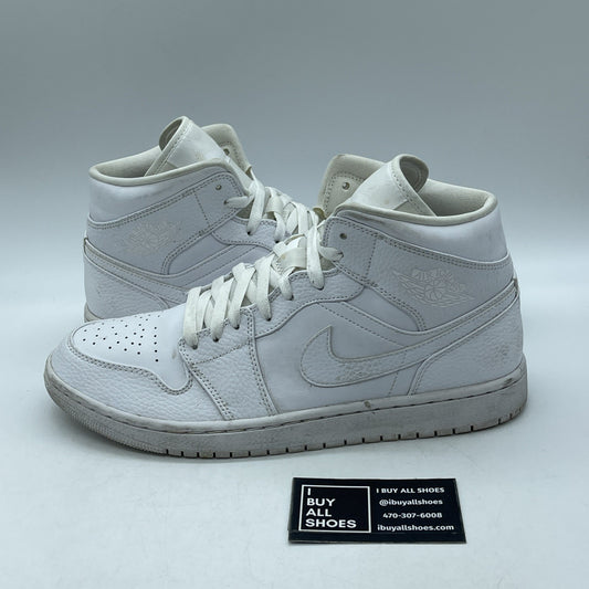 Size 10 - Jordan 1 Mid Triple White - 554724-130