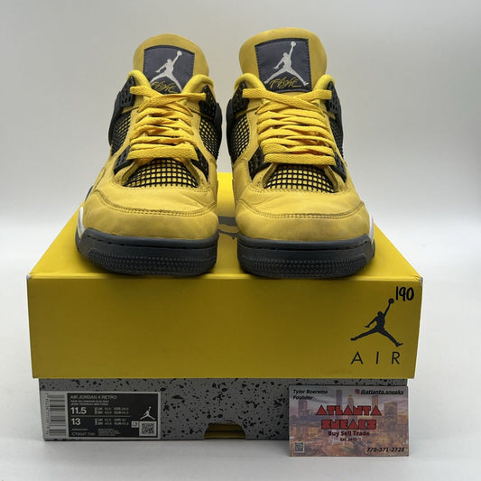 Size 11.5 - Jordan 4 Retro Mid Lightning White Grey Suede (CT8527-700)