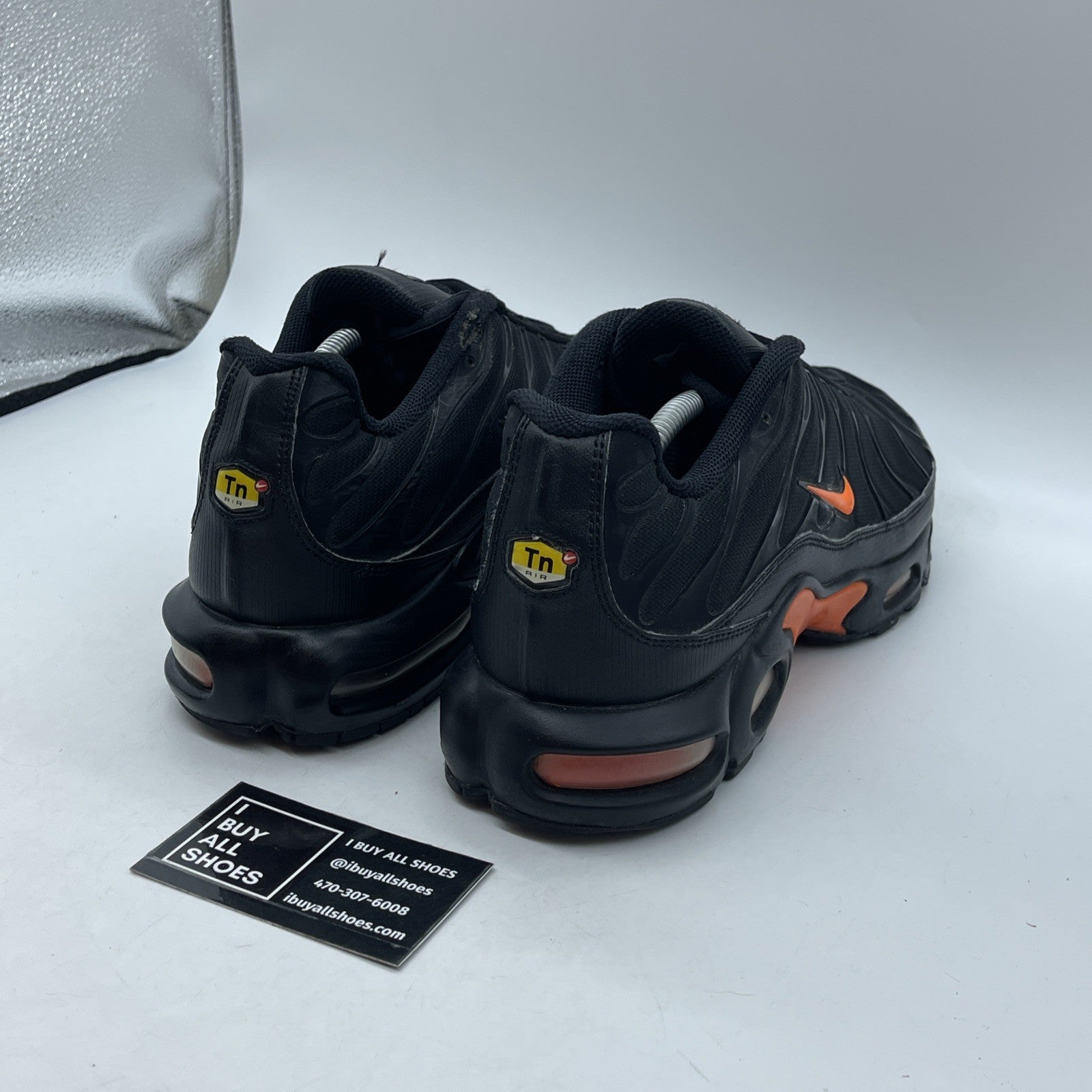 Size 12 - Nike Air Max Plus Black Orange Suede Leather (AO9564-001)