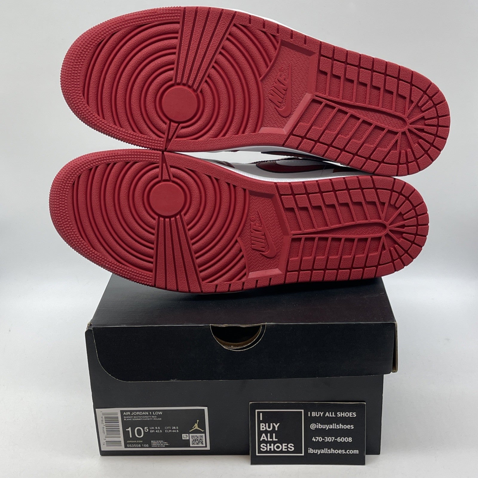 Size 10.5 - Air Jordan 1 Low New Beginnings Red White Leather (553558-166)