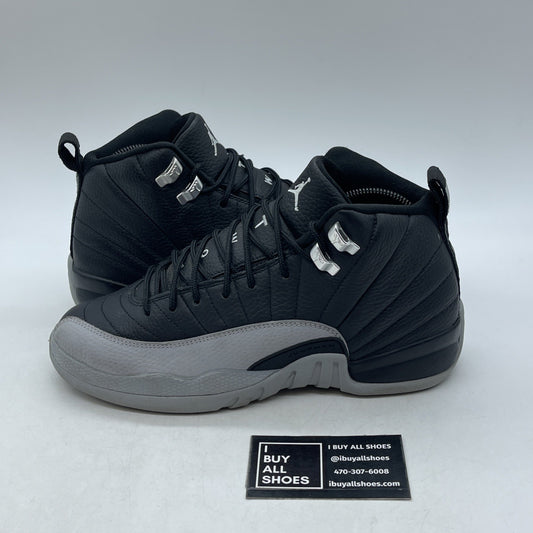 Size 6.5Y - Nike Air Jordan 12 Retro GS Black Wolf Grey White (153265-010)