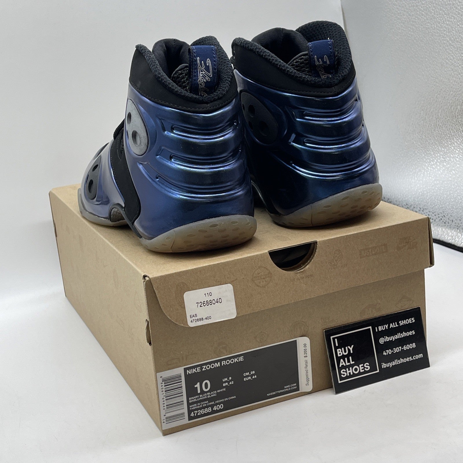 Size 10 - Nike Zoom Rookie Binary Blue Black Suede (472688-400)
