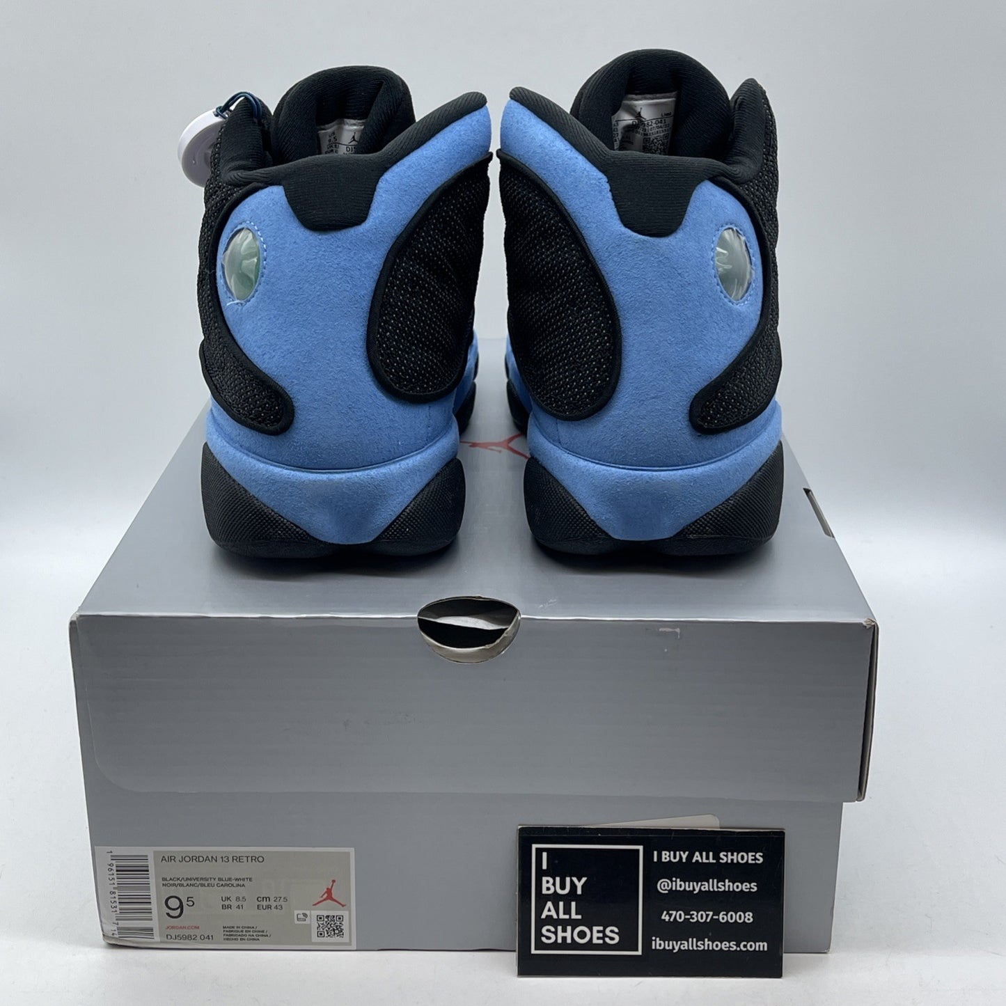 Size 10.5 - Jordan 13 Retro Mid Black University Blue Suede (DJ5982-041)
