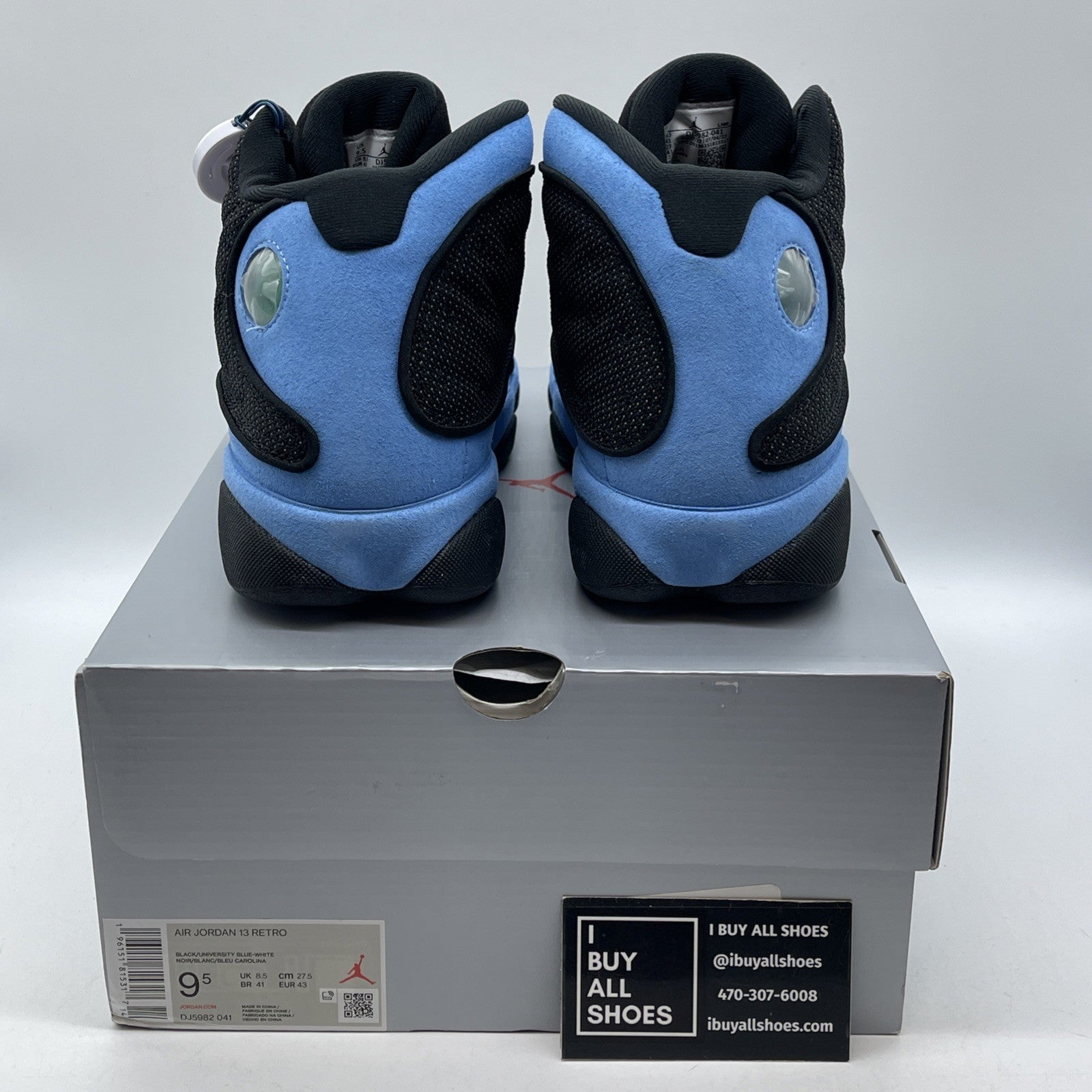 Size 10.5 - Jordan 13 Retro Mid Black University Blue Suede (DJ5982-041)