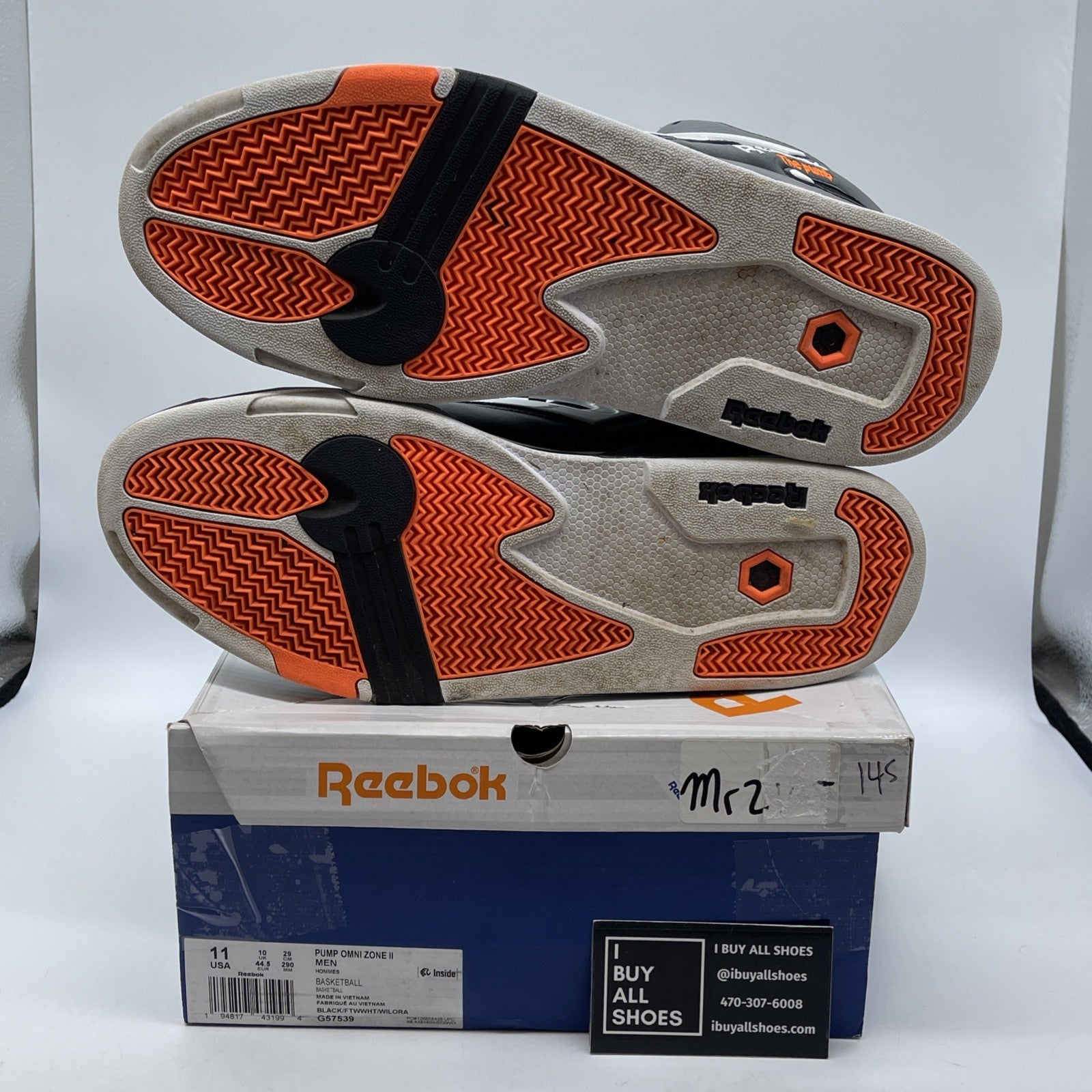 Size 11 - Reebok Pump Omni Zone 2 Dee Brown White Black Leather (G57539)