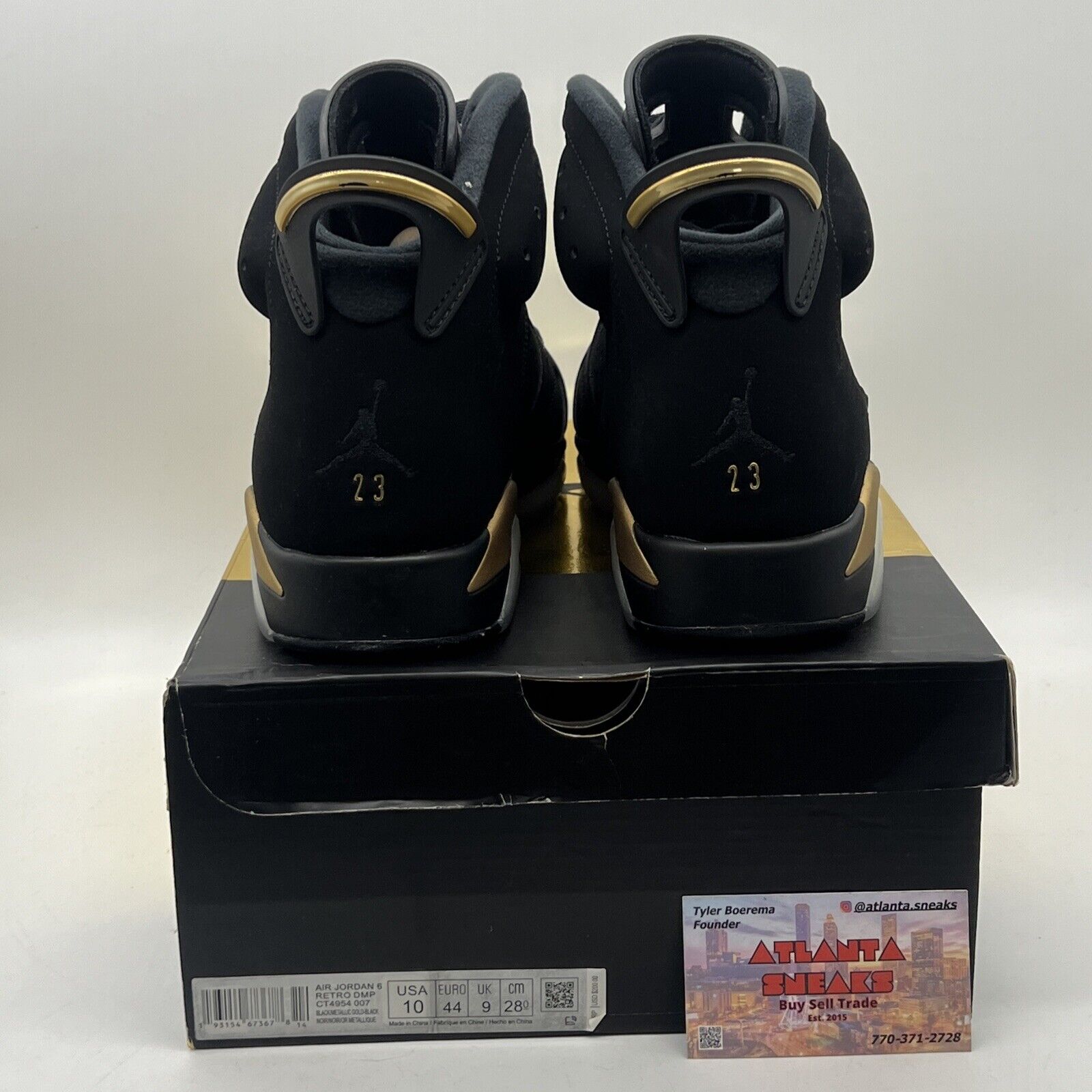 Size 10 - Jordan 6 Retro Defining Moments 2020 Black Gold Suede (CT4954-007)