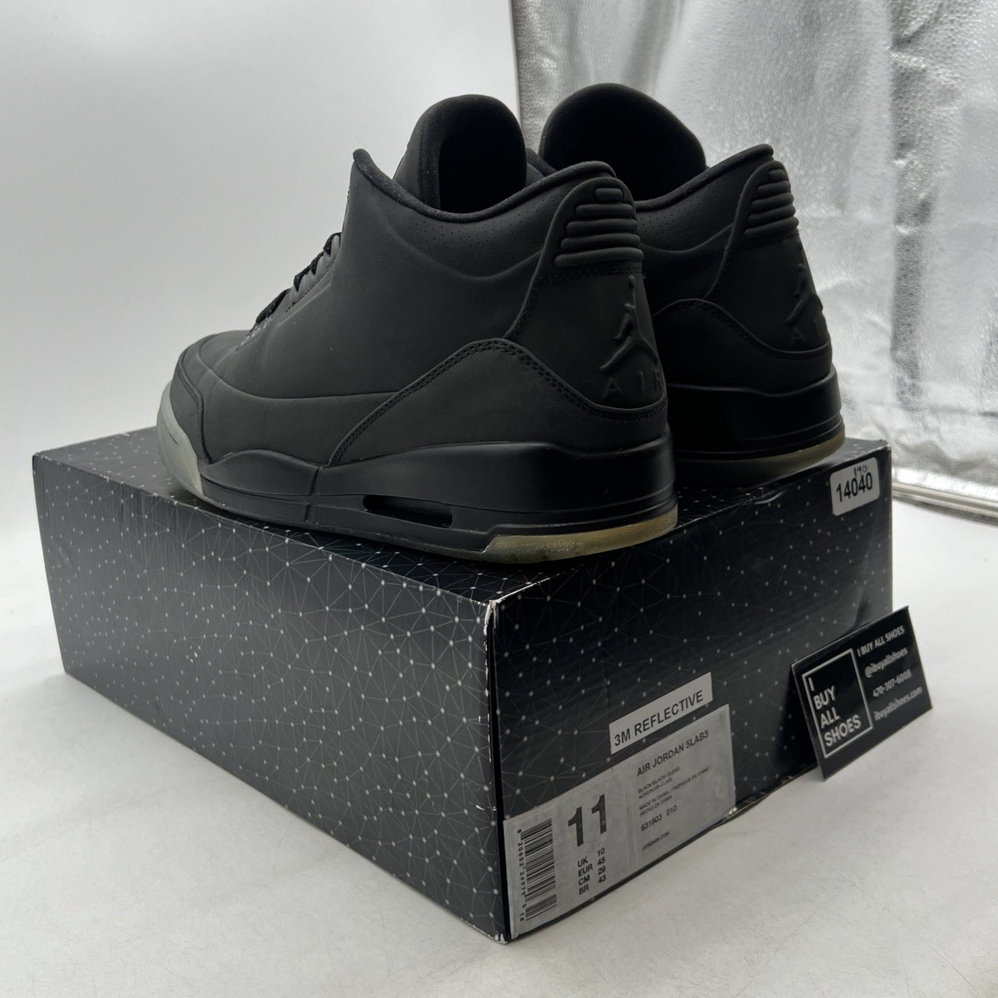 Size 11 - Air Jordan 3 5Lab3 Reflective Black (631603-010)