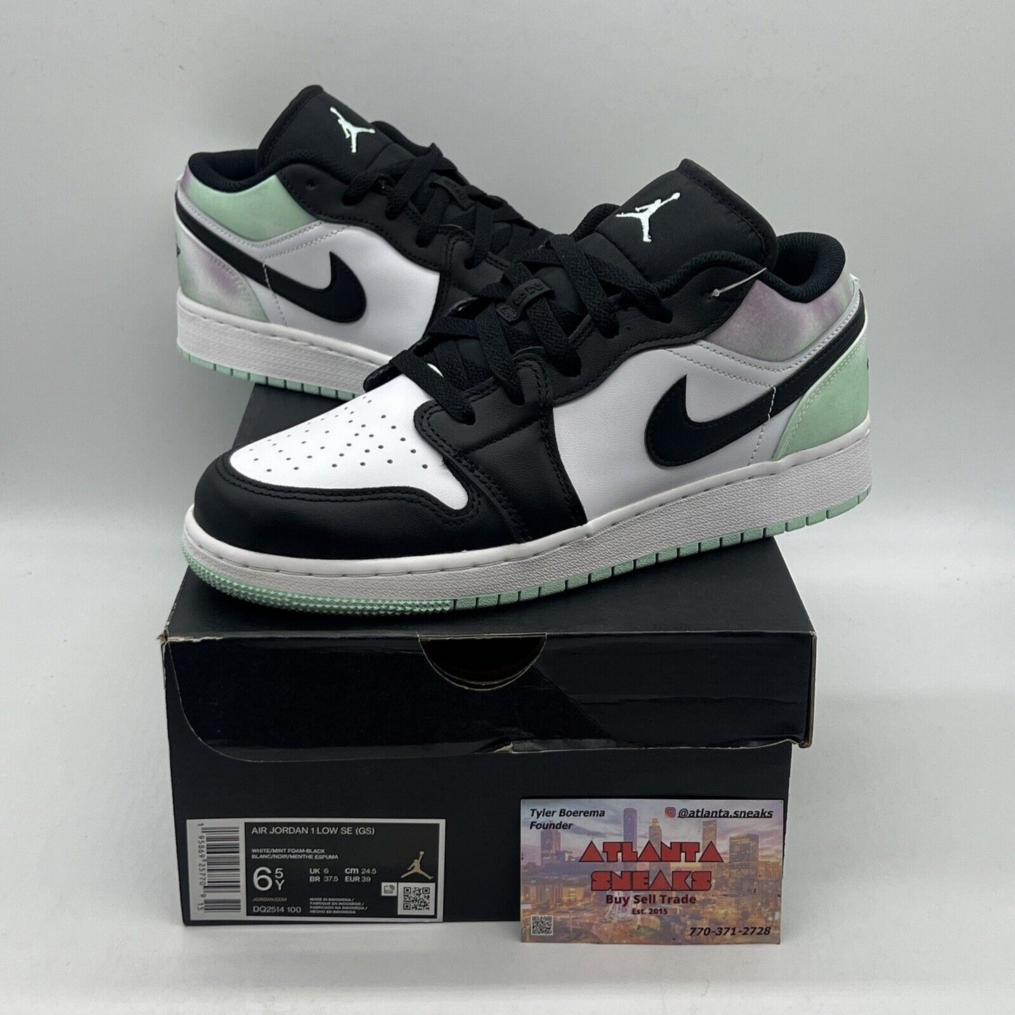 Air Jordan 1 Low SE Pastel Tie-Dye GS Size 6.5Y / DQ2514-100 Brand New Og All